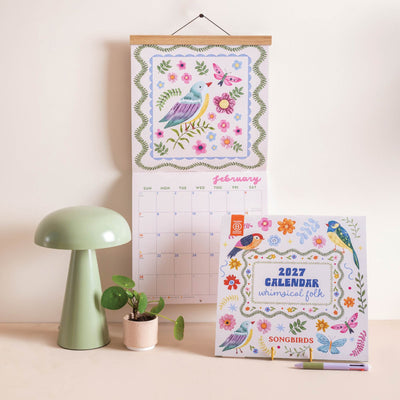 2027 Whimsical Folk Wall Calendar - Whistlefish