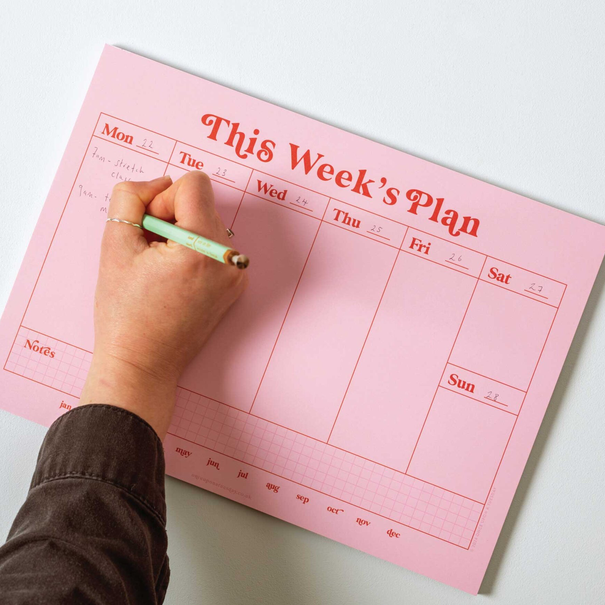 Planner-PAD-WKL-PNR-A4 - Pink & Red Weekly Planner Pad-Good Tuesday