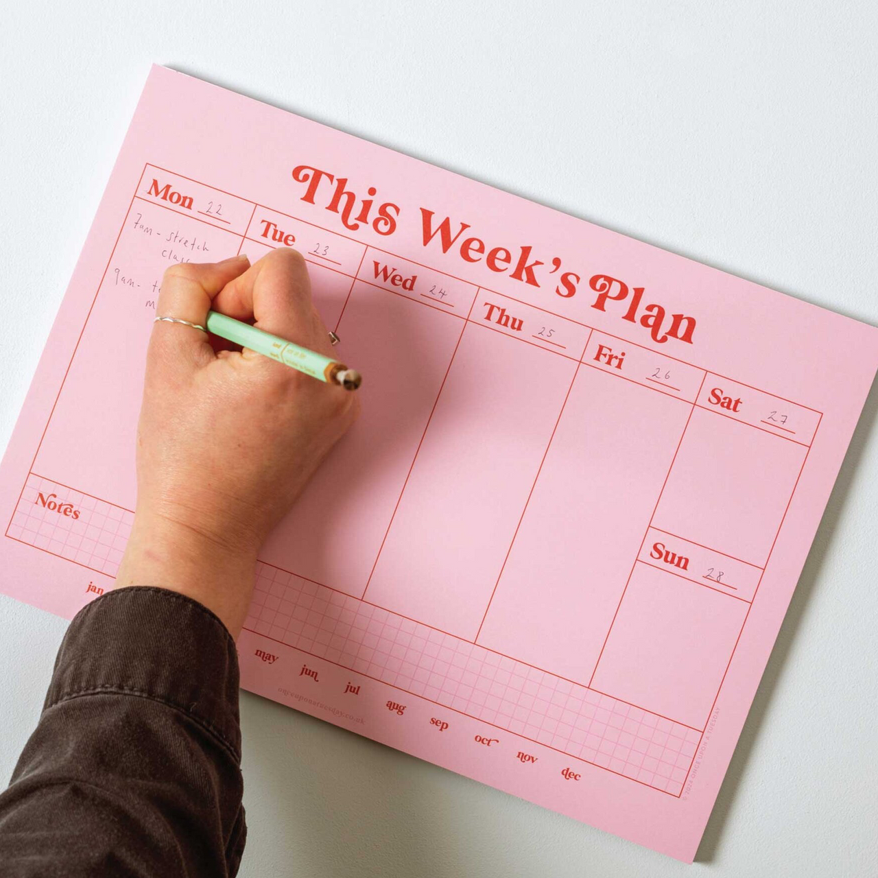 Planner-PAD-WKL-PNR-A4 - Pink & Red Weekly Planner Pad-Good Tuesday