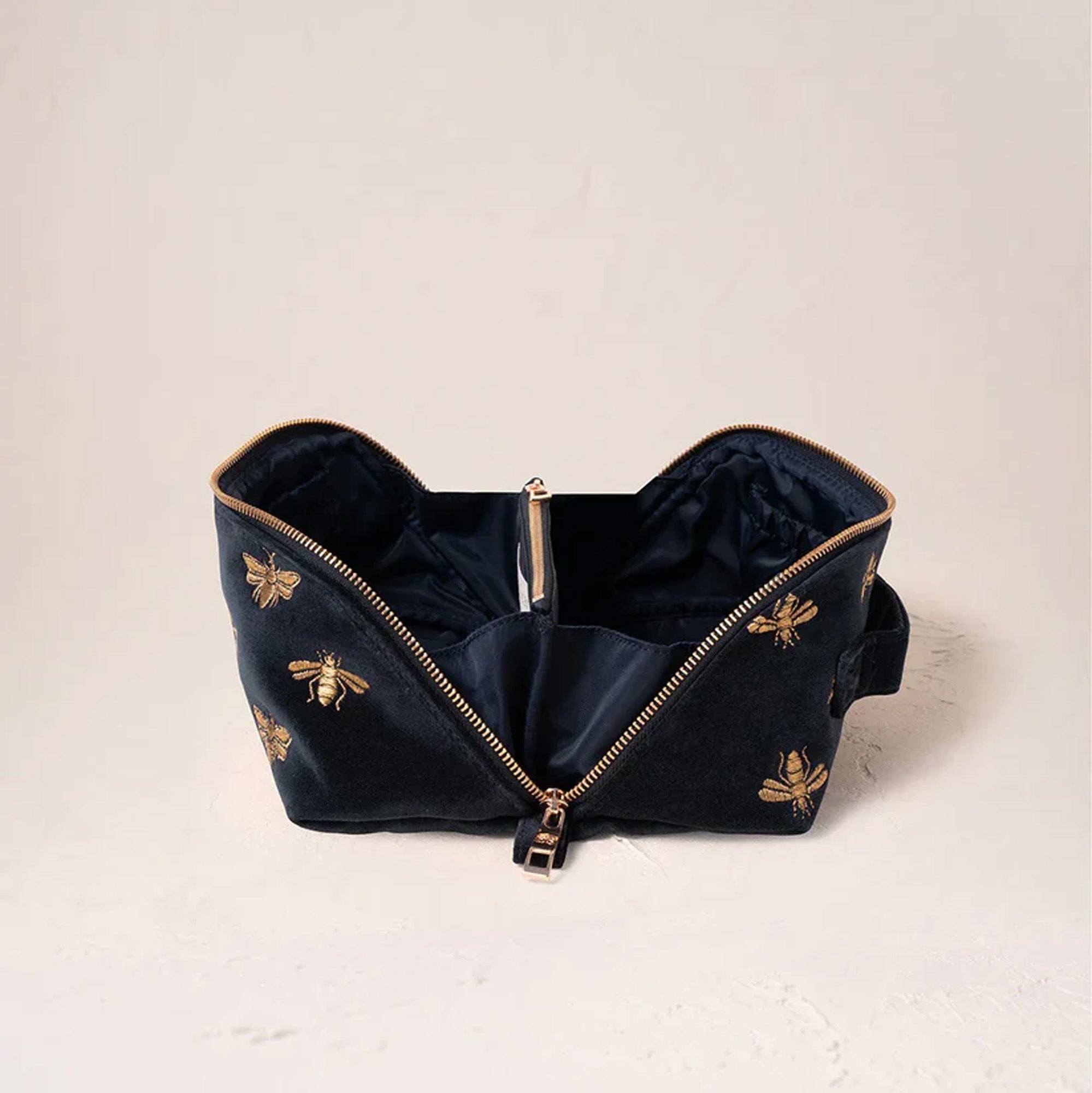 86261 - Honey Bee Charcoal Open Flat Makeup Bag