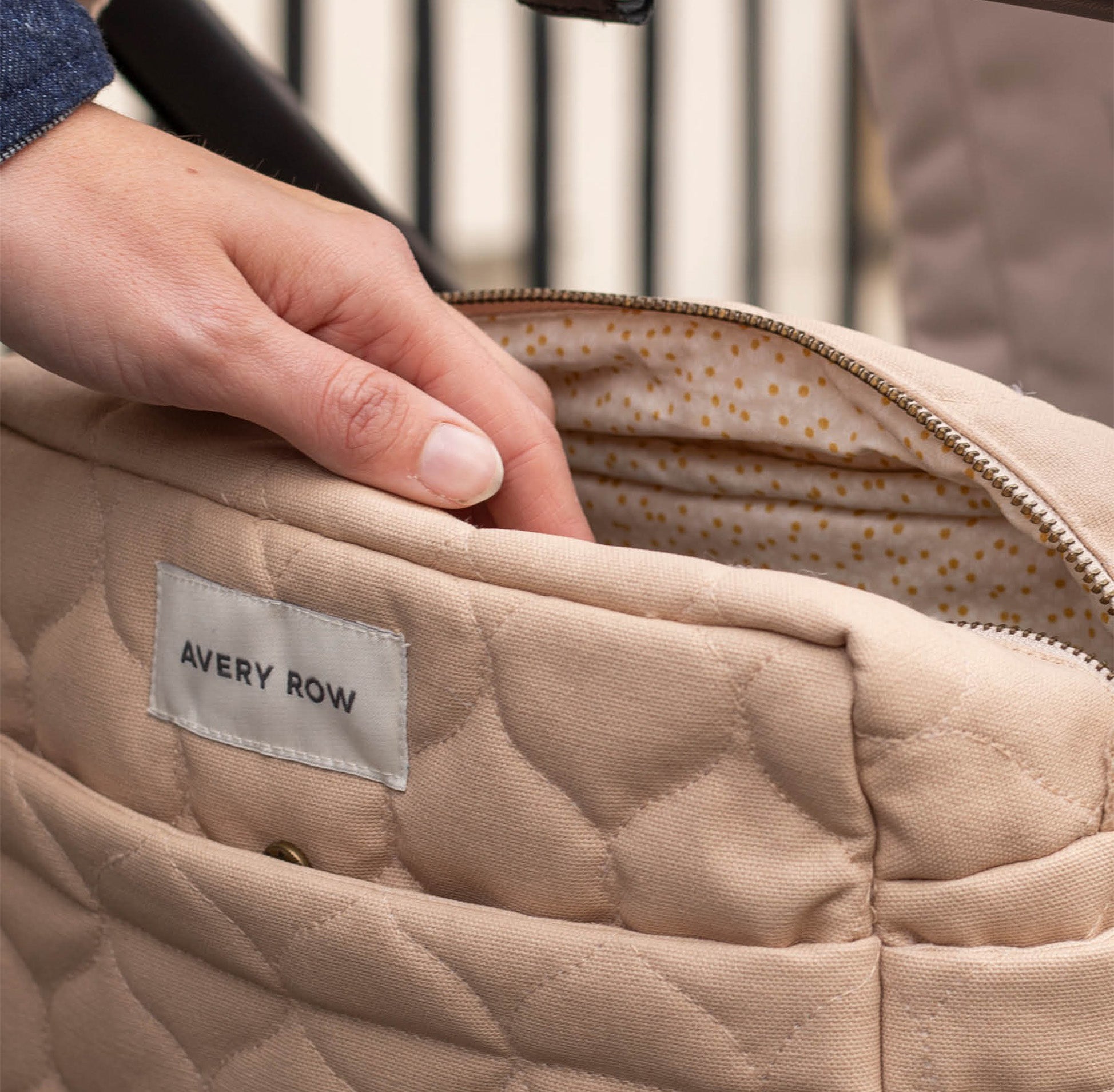 Baby Organiser Bag-POBNAT - Natural Pram Organiser Bag-Avery Row
