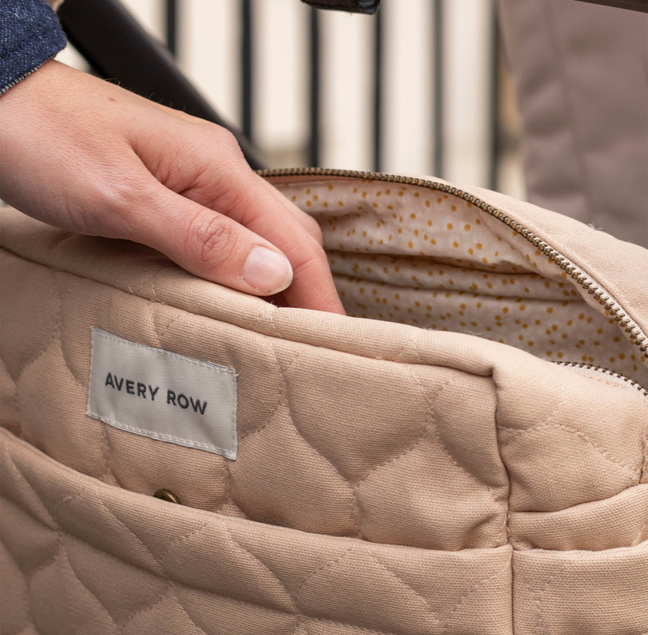 Baby Organiser Bag-POBNAT - Natural Pram Organiser Bag-Avery Row