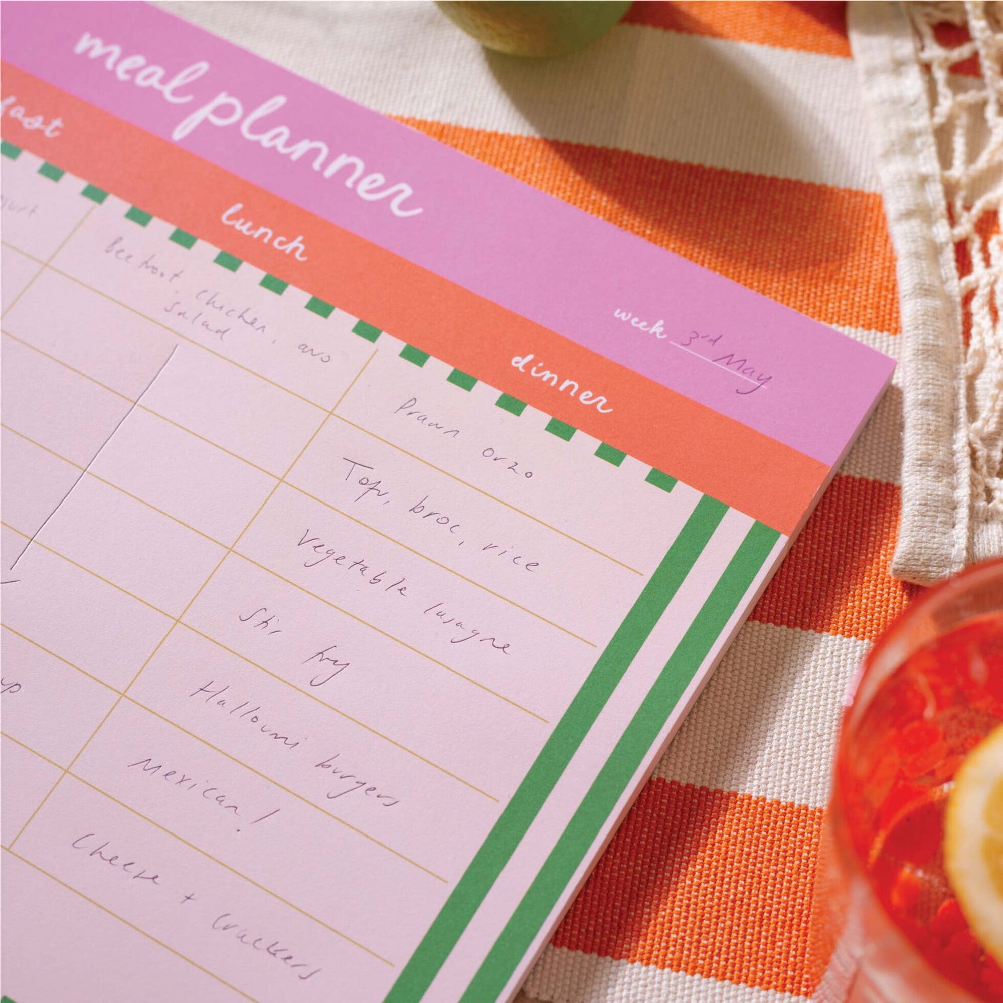 Planner-PAD-MEAL-CST-A4 - Cabana Stripe Week Meal Planner-Good Tuesday