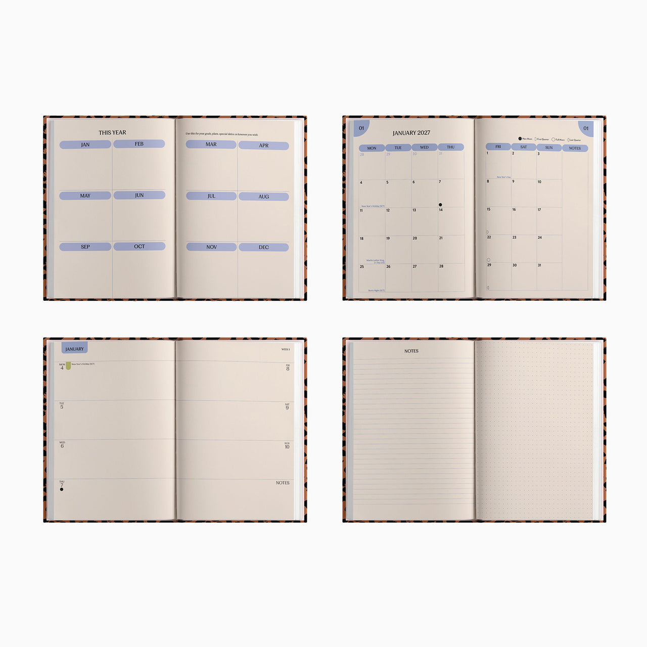 Diary-DIARY-A5-LPD - 2027 Leopard A5 Hardcover Diary-Good Tuesday