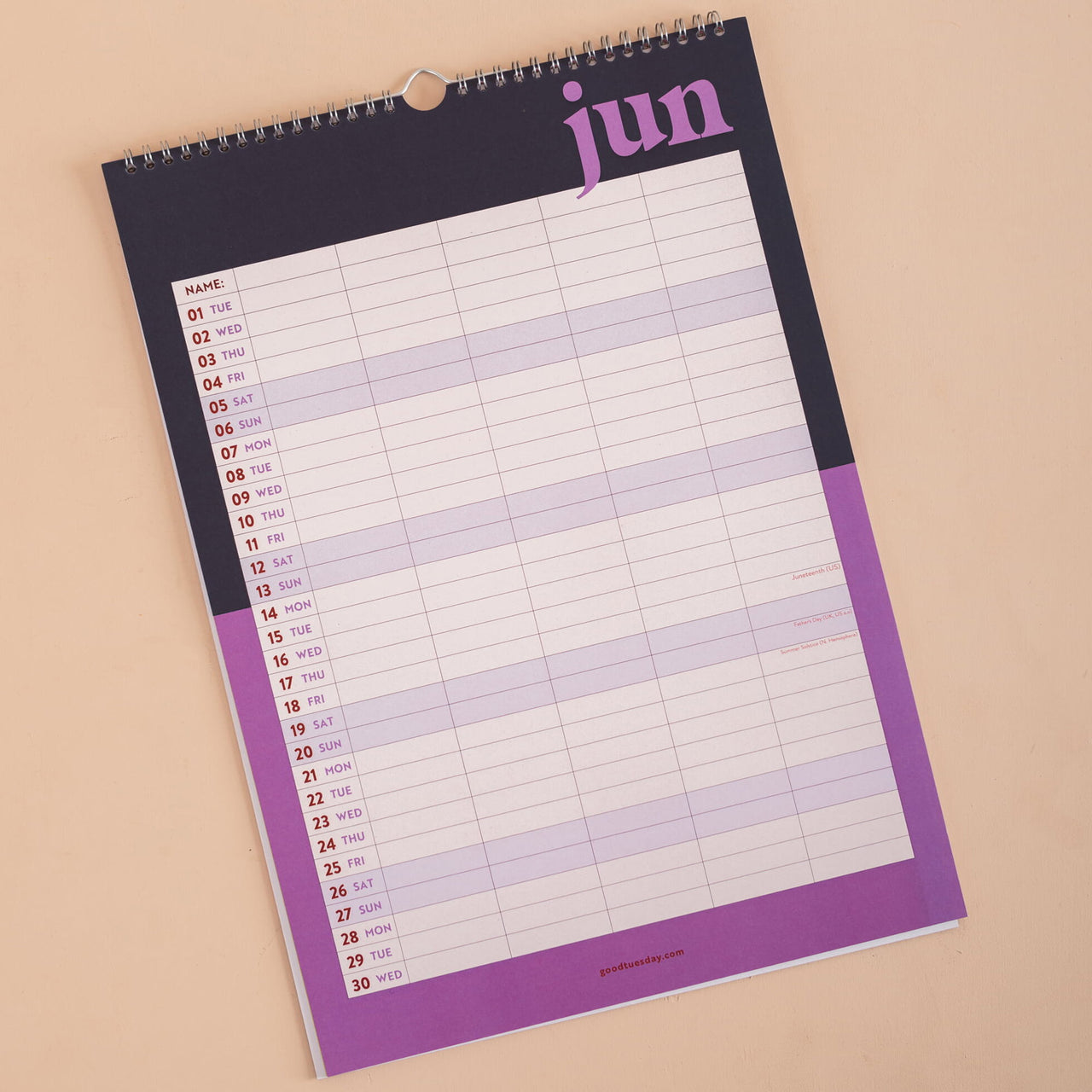 Calendar-CAL-FP-A3-BBC - 2027 Bold Block A3 Family Calendar-Good Tuesday