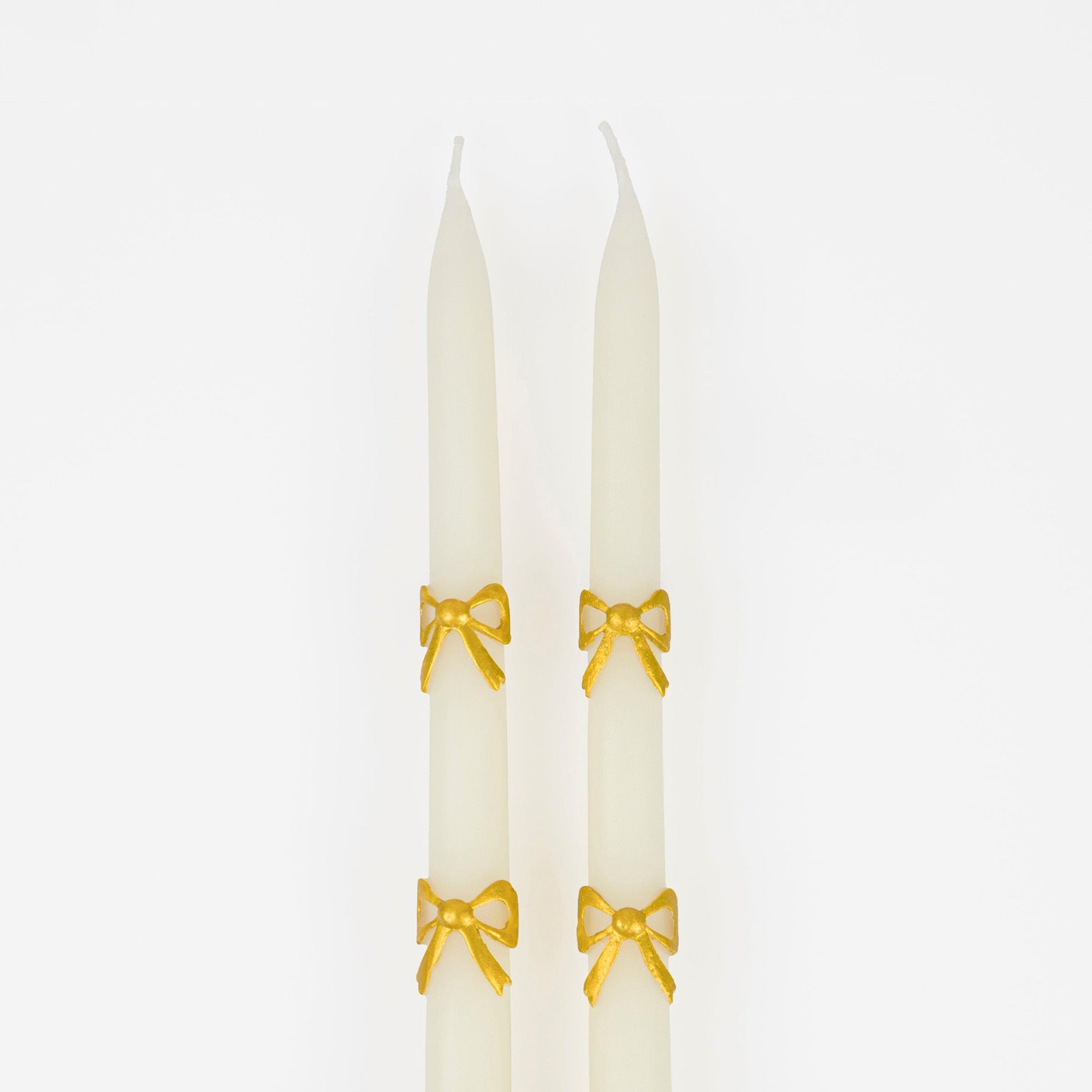 271021 - Gold Bow Taper Candles