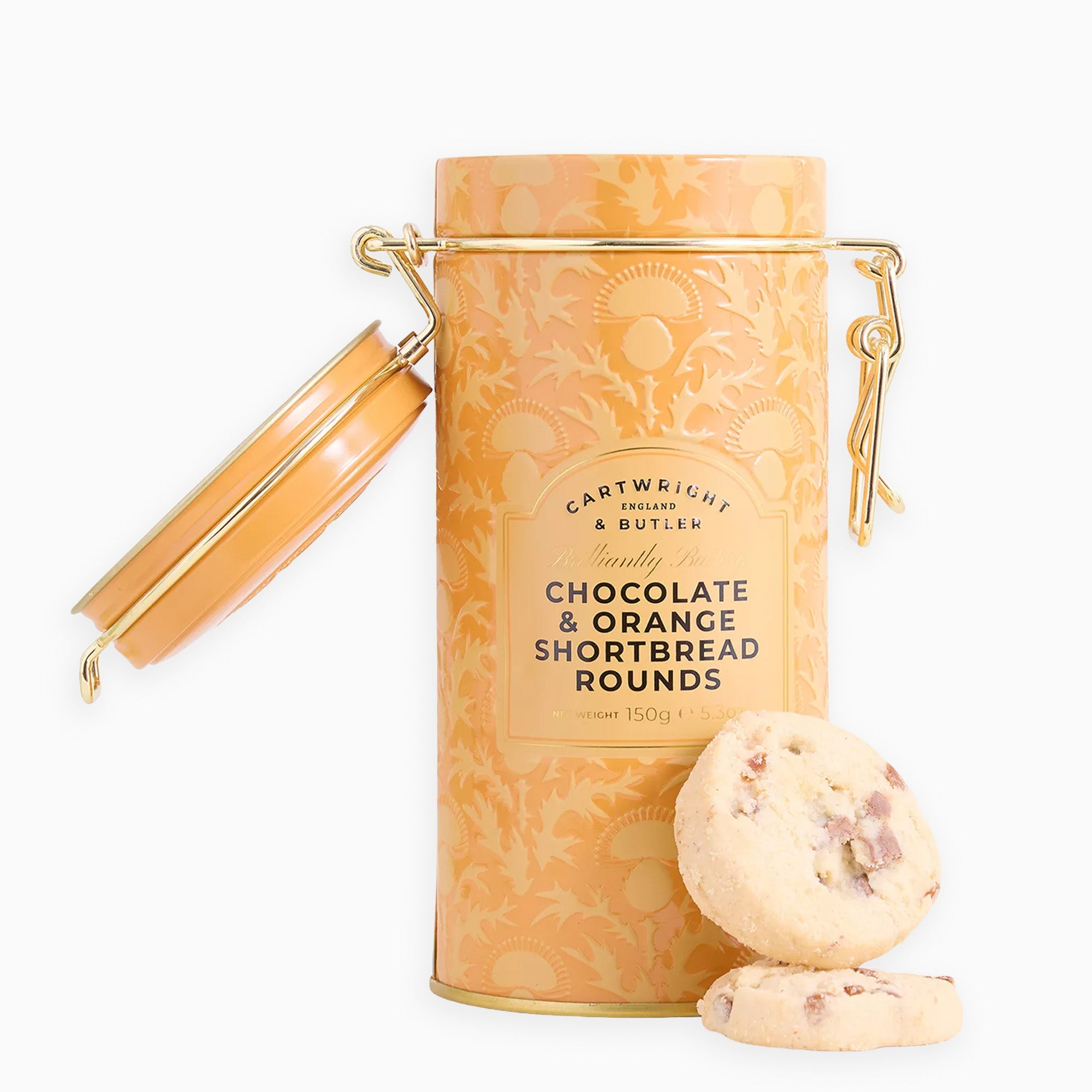 4715 - Chocolate & Orange Shortbread Rounds in Tin