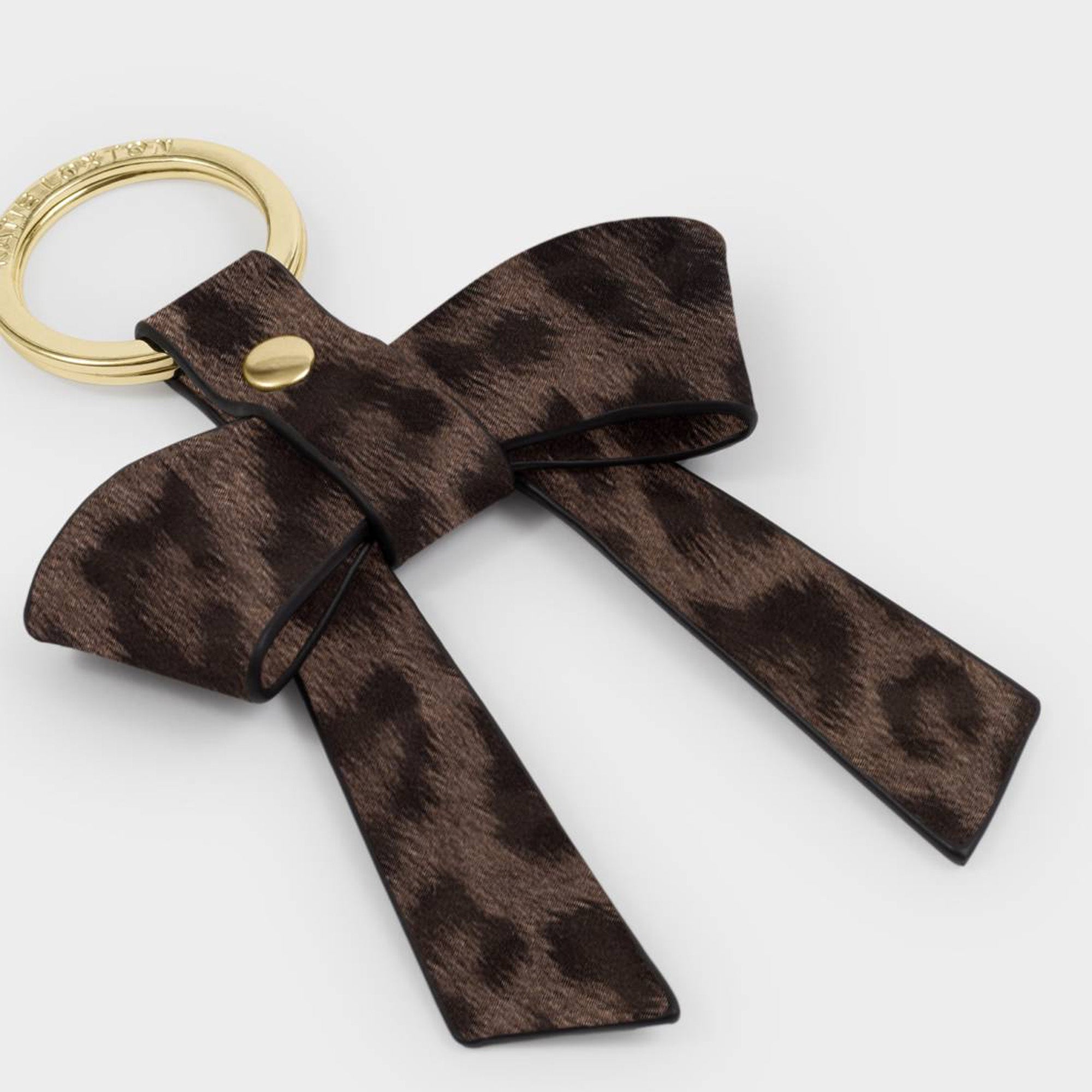 KLB4666 - Chocolate Leopard Bow Keyring in Gift Box