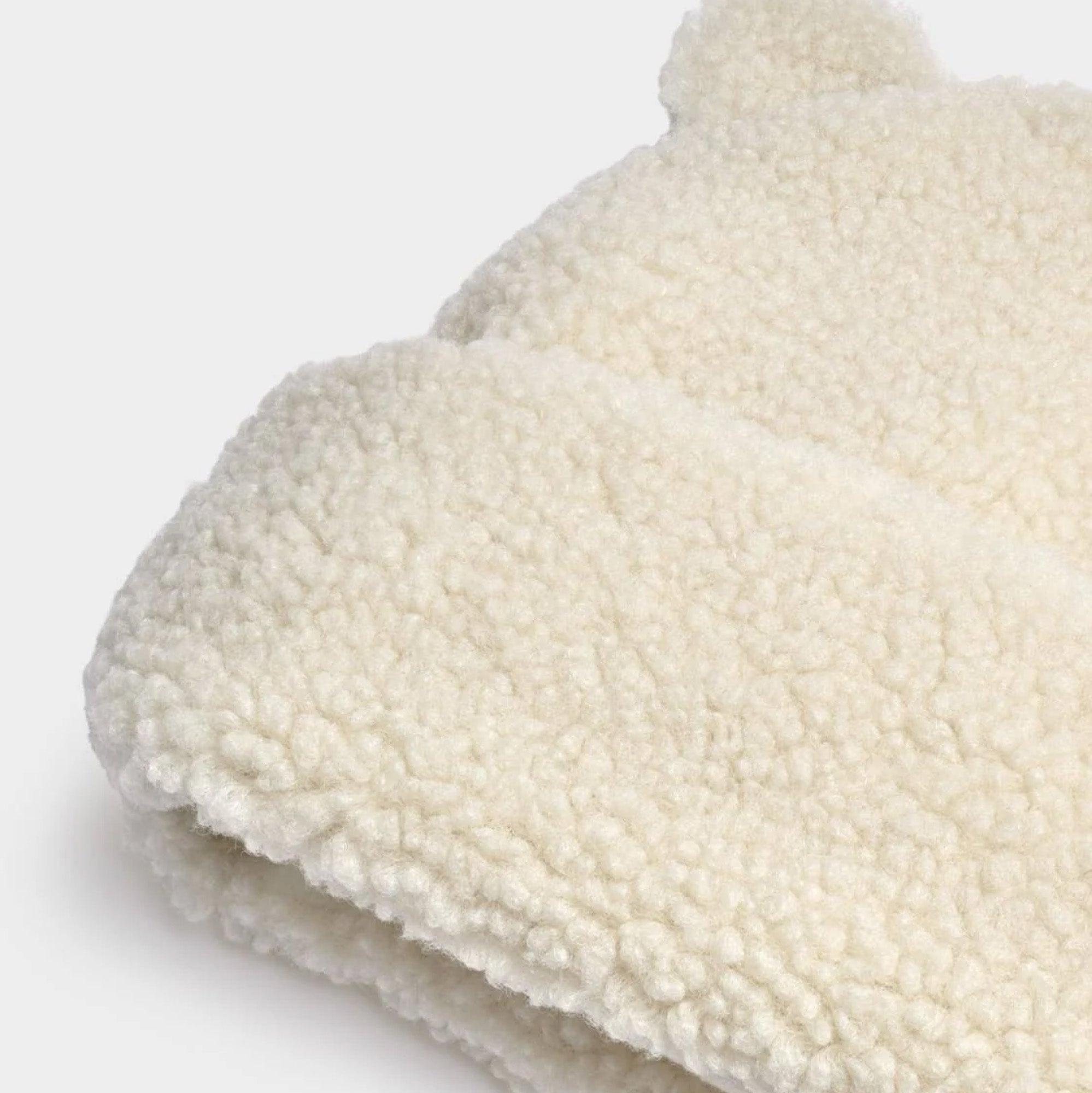 BA0137 - Borg Baby Hat And Mittens in Off White