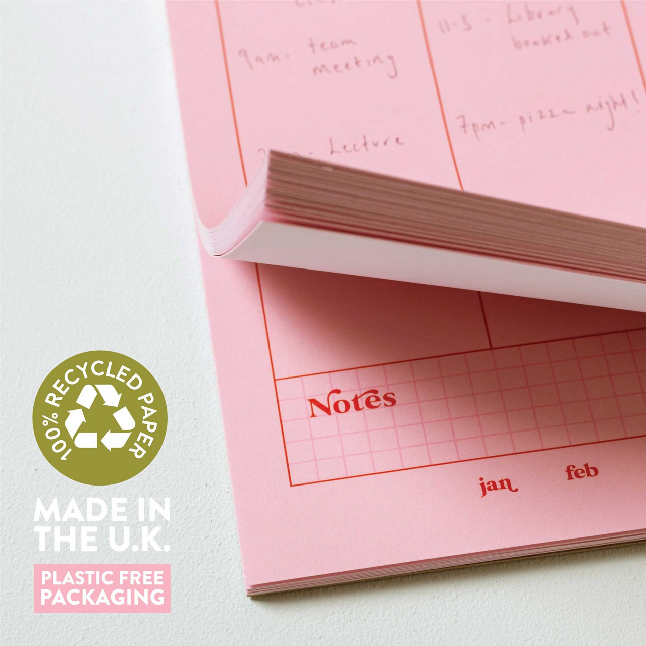 Planner-PAD-WKL-PNR-A4 - Pink & Red Weekly Planner Pad-Good Tuesday