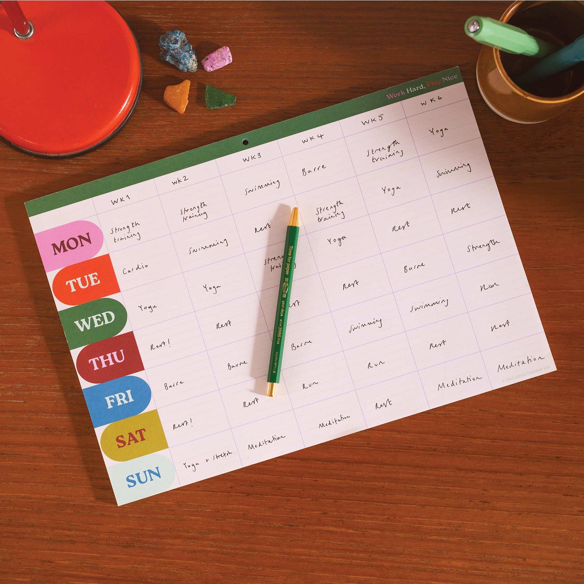 Planner-PAD-MON-WHPN-A4 - Work Hard, Play Nice Planner Pad-Good Tuesday