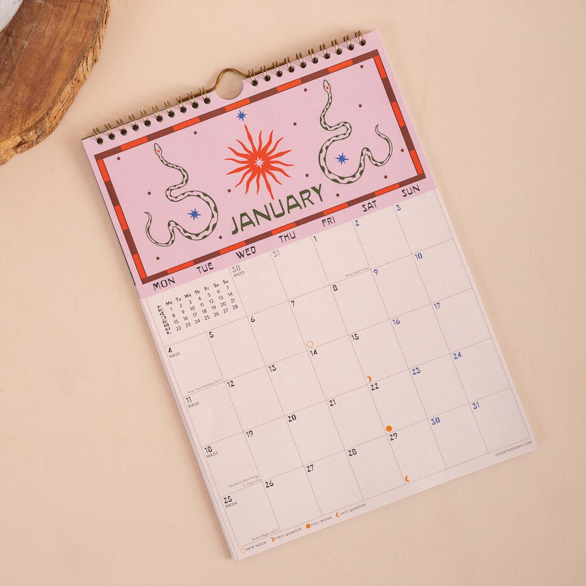 Calendar-CAL-A4-DES-M - 2027 Desert Dreams A4 Calendar-Good Tuesday