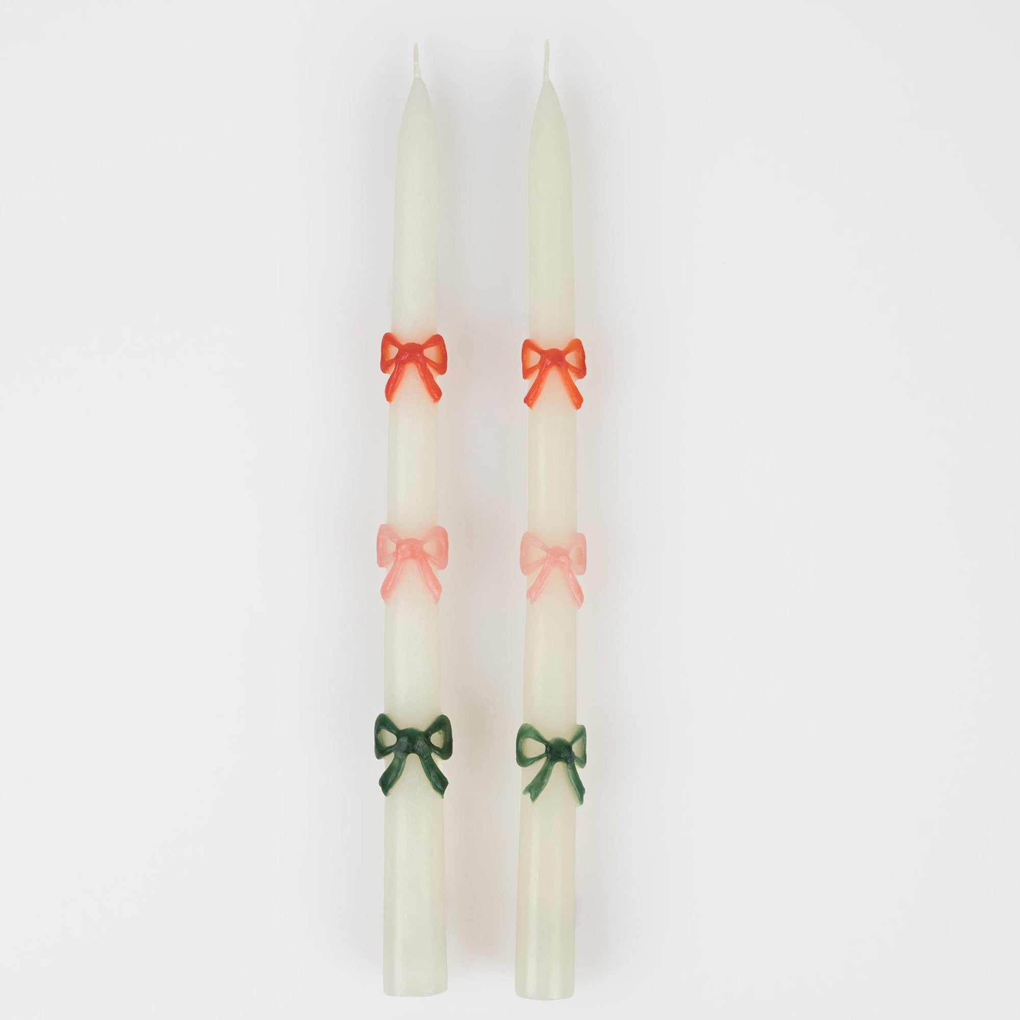 270823 - Multi Colour Bow Taper Candles