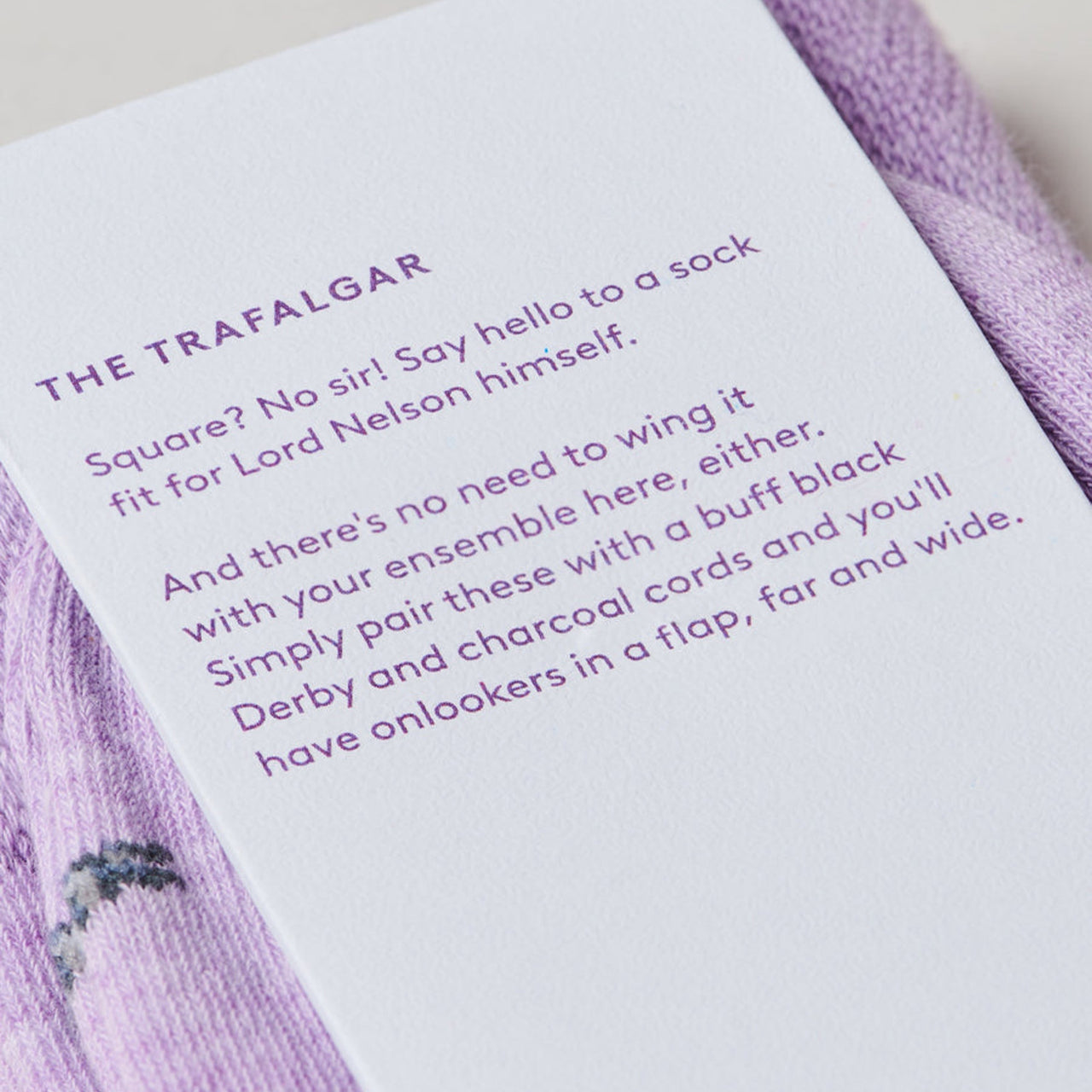 SING-TRAF-PURP-712 - The Tragalgar Purple Socks