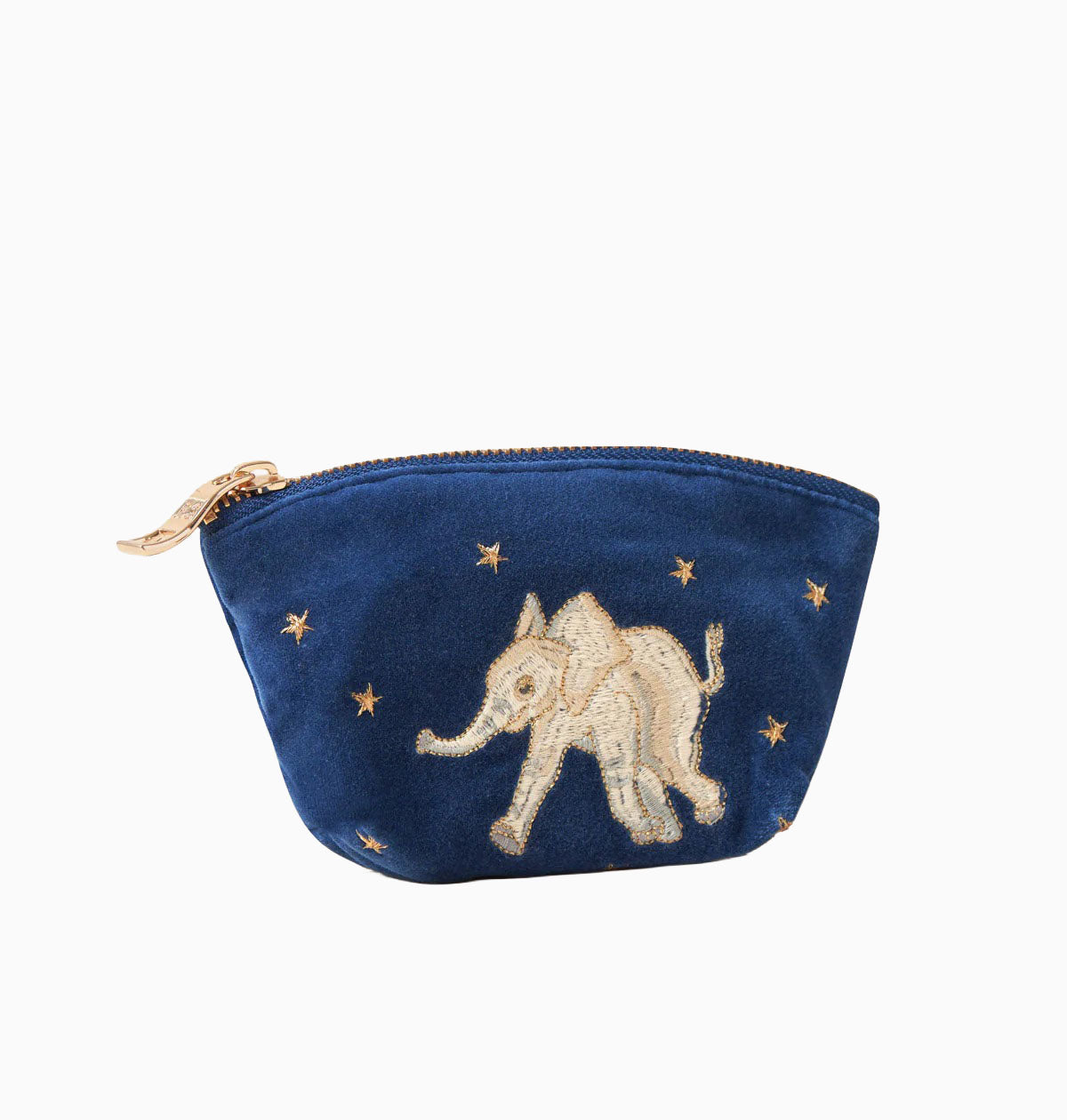 Coin Purse-71717 - Baby Elephant Navy Velvet Coin Purse-Elizabeth Scarlett