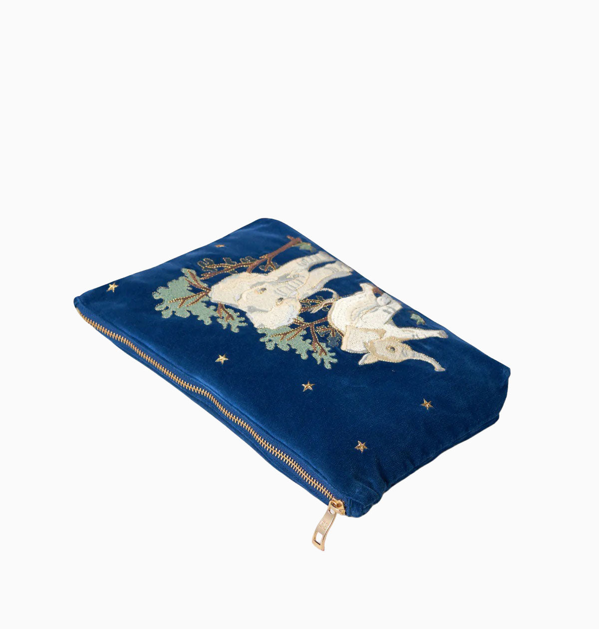 Pouch-71762 - Baby Elephant Navy Velvet Everyday Pouch-Elizabeth Scarlett