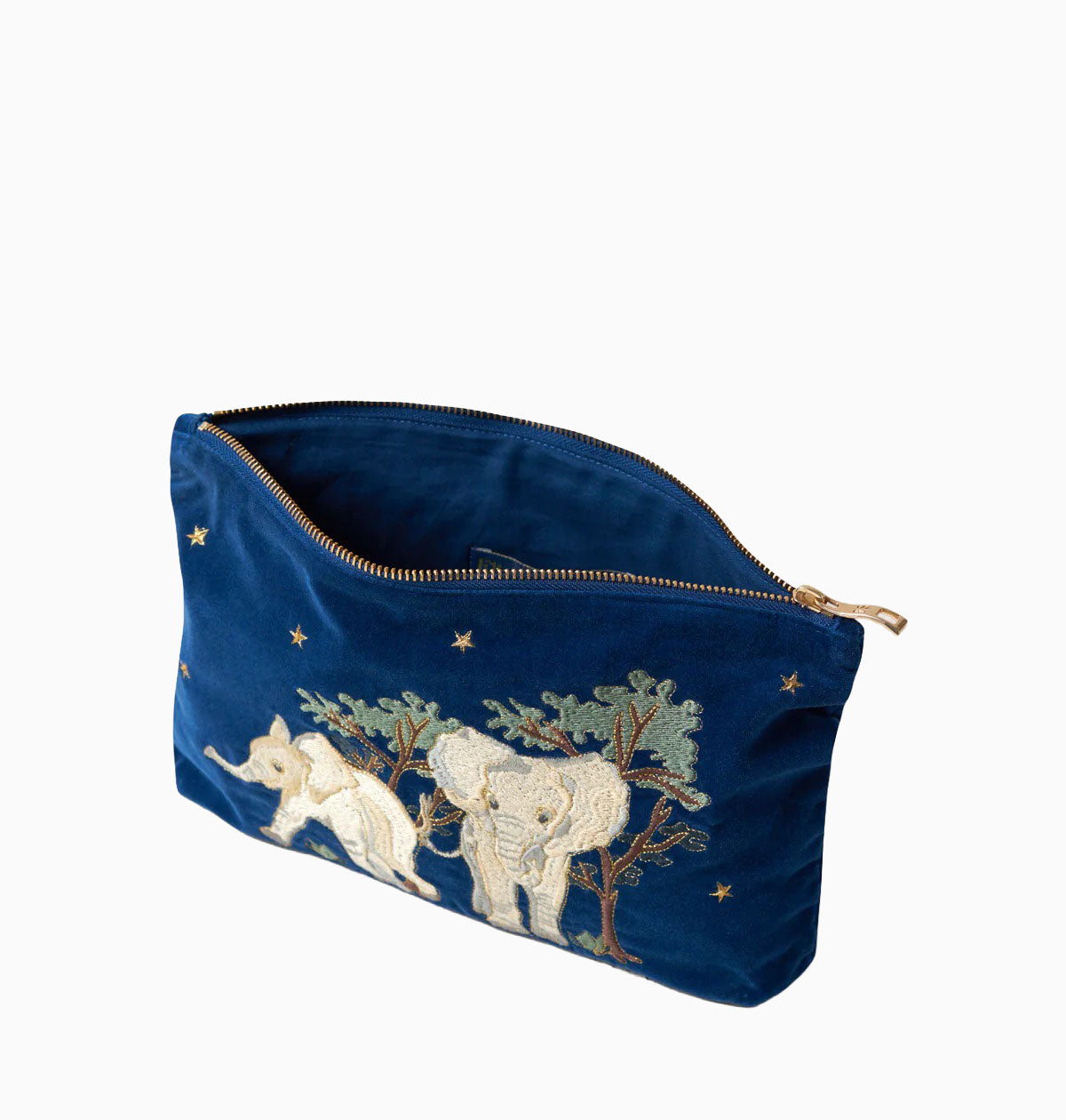 Pouch-71762 - Baby Elephant Navy Velvet Everyday Pouch-Elizabeth Scarlett