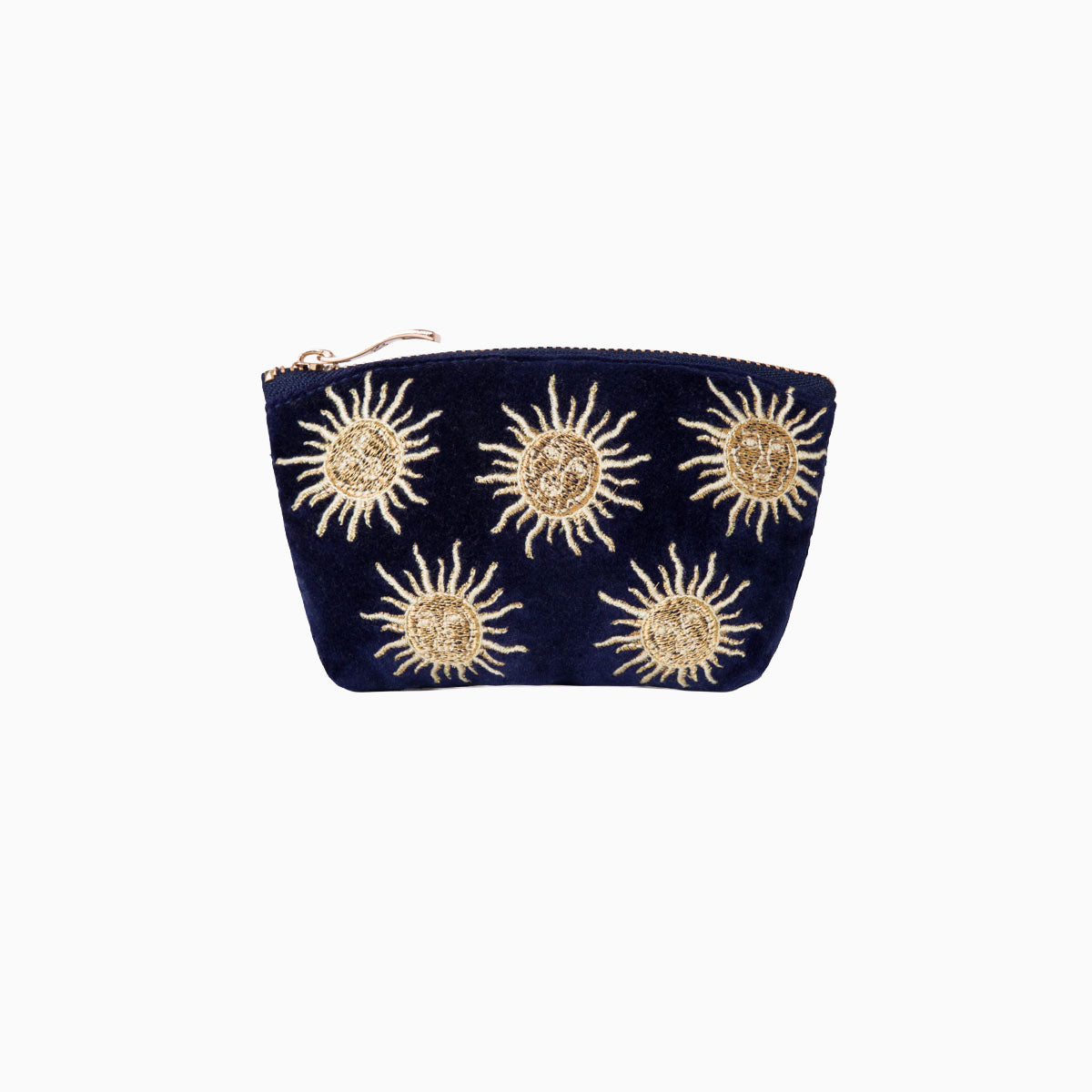 Coin Purse-74282 - Sun Goddess Navy Velvet Coin Purse-Elizabeth Scarlett
