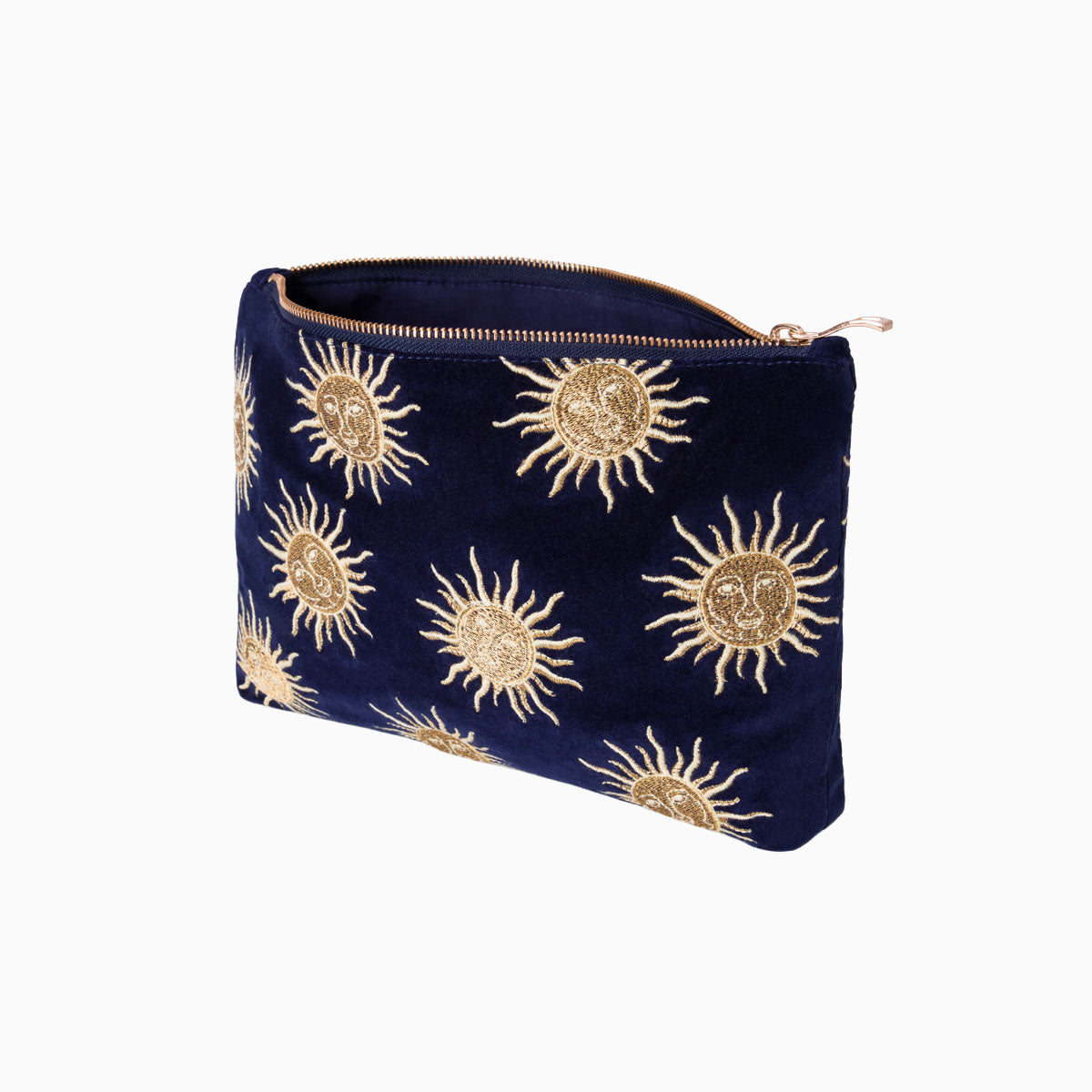 Sun Goddess Navy Velvet Everyday Pouch - Whistlefish