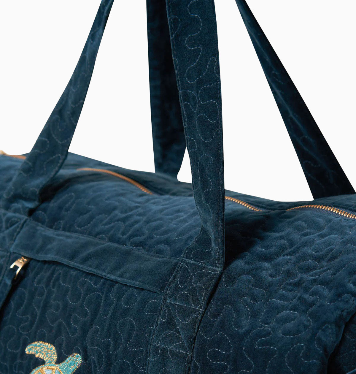Overnight Bag-77238 - Turtle Navy Velvet Overnight Bag-Elizabeth Scarlett