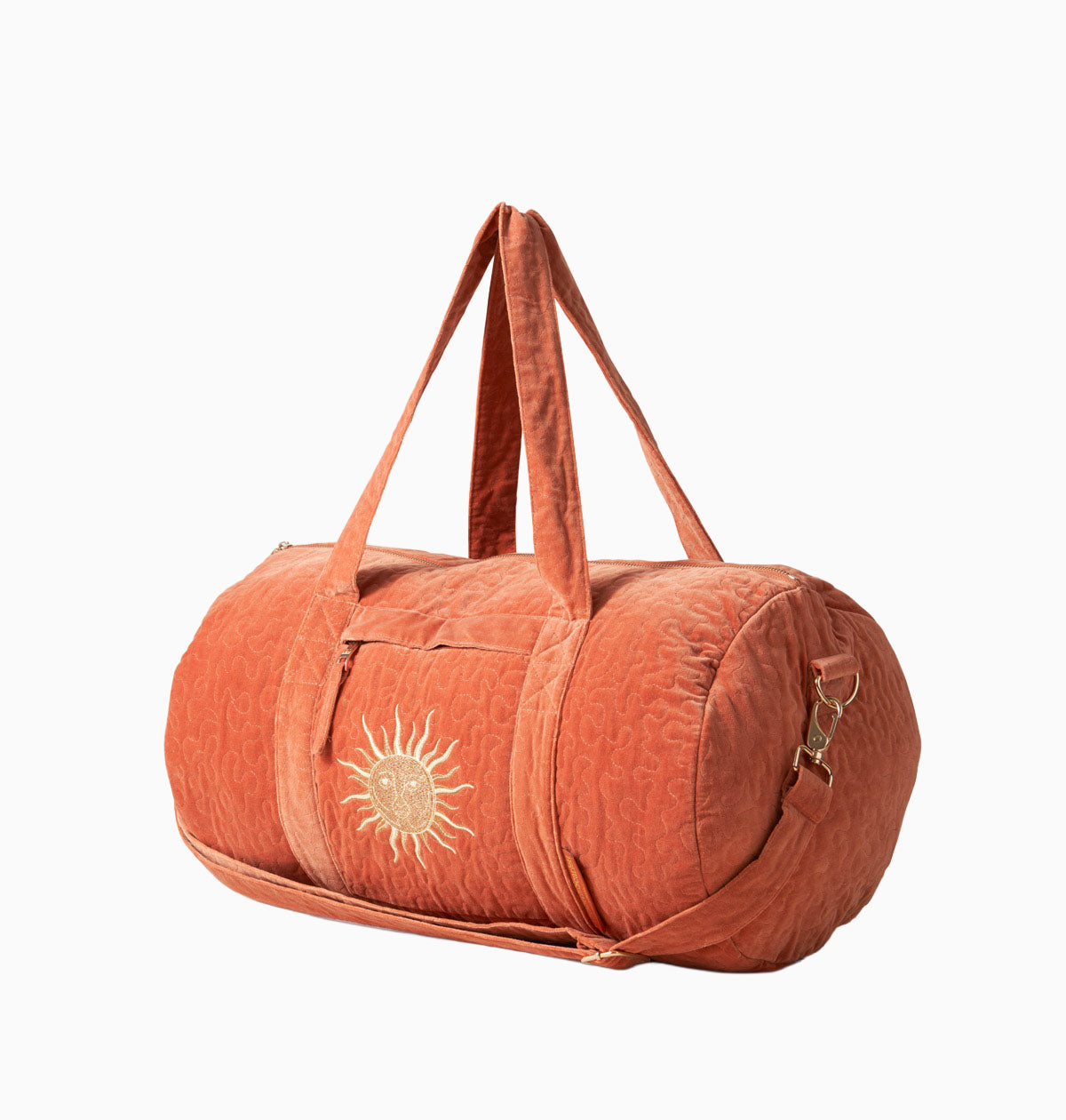 Overnight Bag-82188 - Sun Goddess Rust Velvet Overnight Bag-Elizabeth Scarlett