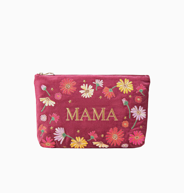 Pouch-82904 - Floral Mama Dry Rose Velvet Everyday Pouch-Elizabeth Scarlett