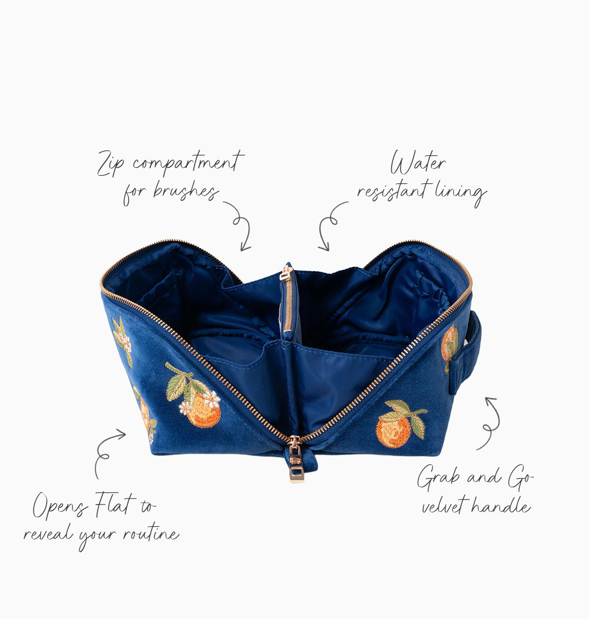 Makeup Bag-89965 - Orange Blossom Open Flat Makeup Bag-Elizabeth Scarlett