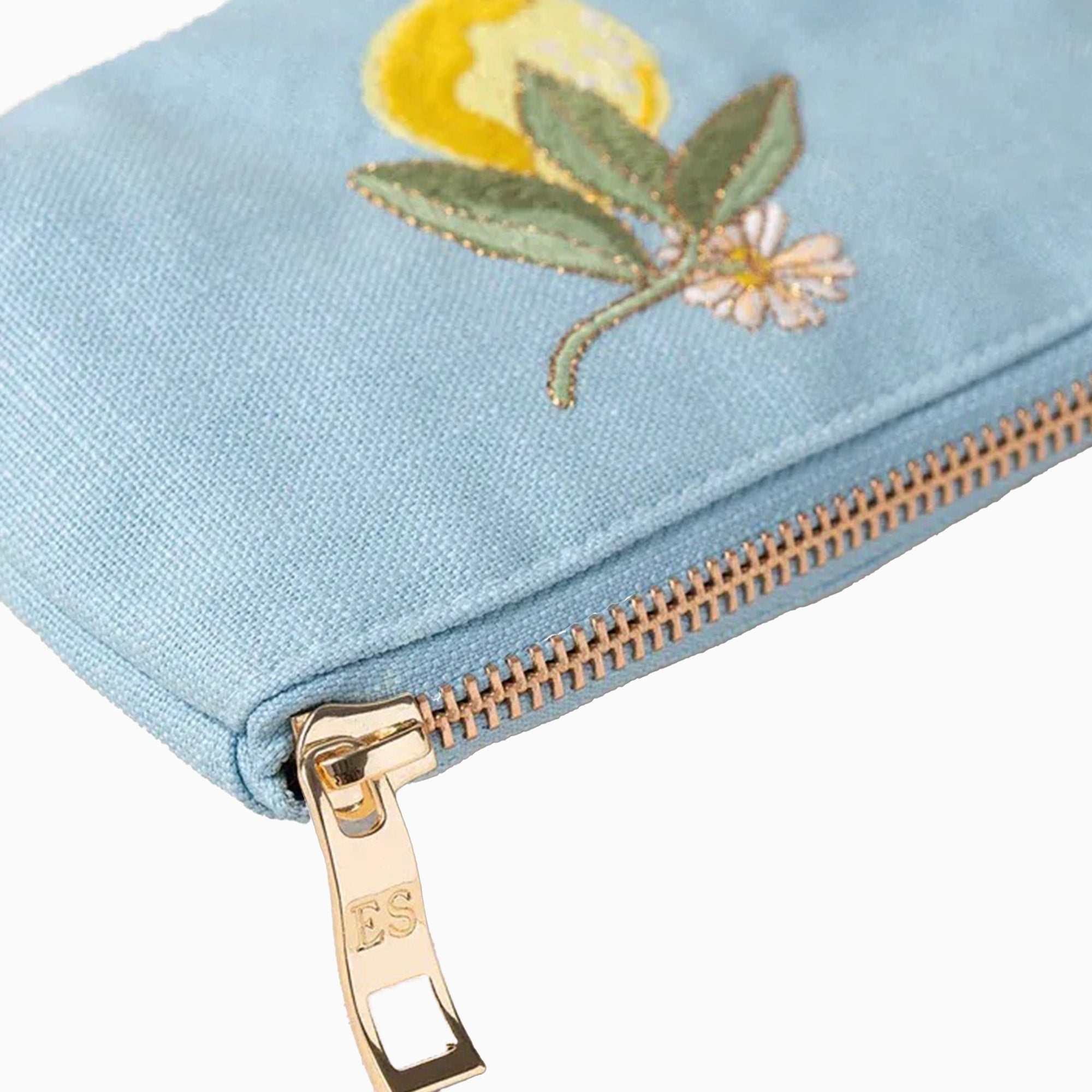 Coin Purse-98400 - Lemon Blossom French Blue Coin Purse-Elizabeth Scarlett