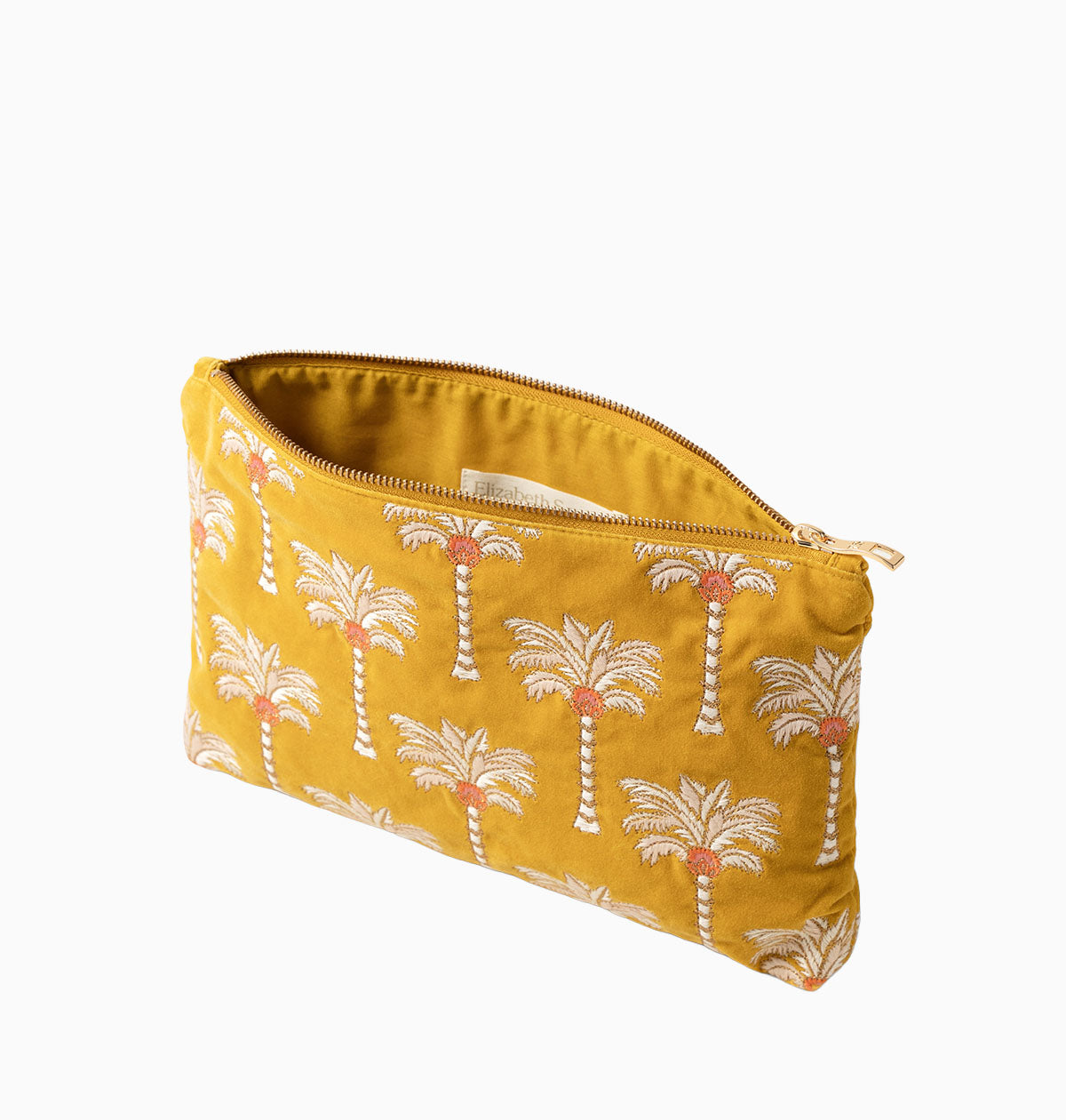 99117 - Sunrise Palm Mustard Velvet Everyday Pouch