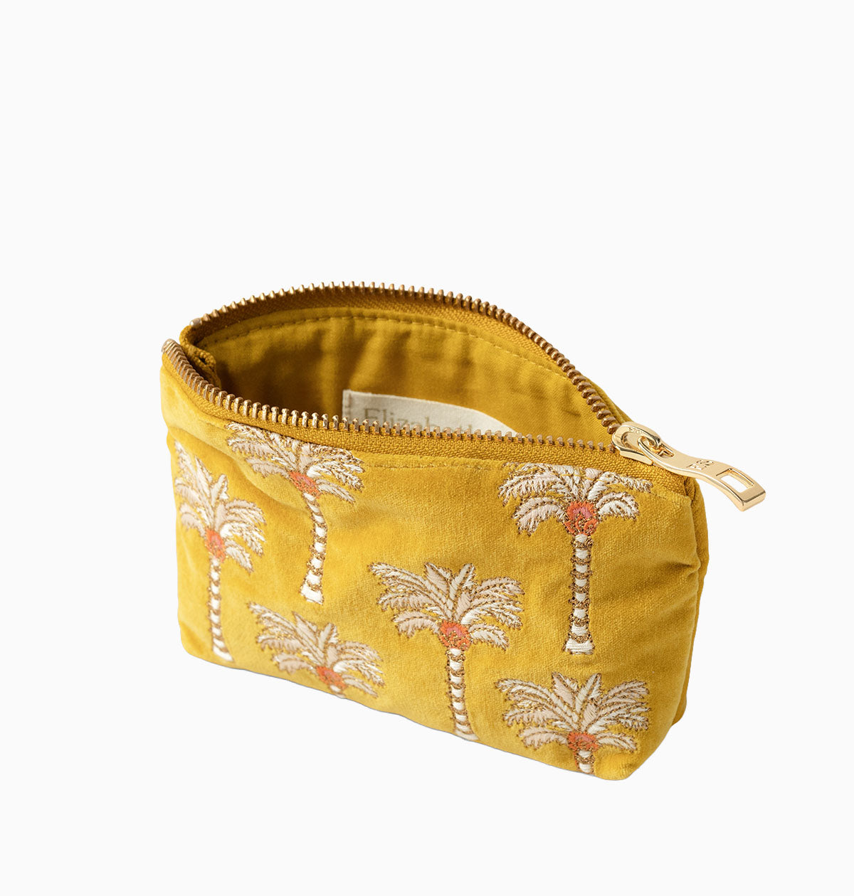 99155 - Sunrise Palms Mustard Velvet Coin Purse
