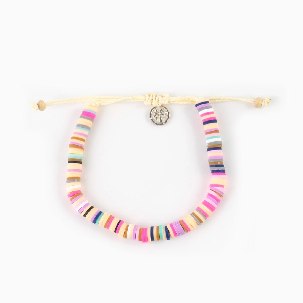 Anklet-FIA-009 - Leke Clay Pink Tones Beaded Anklet-Pineapple Island