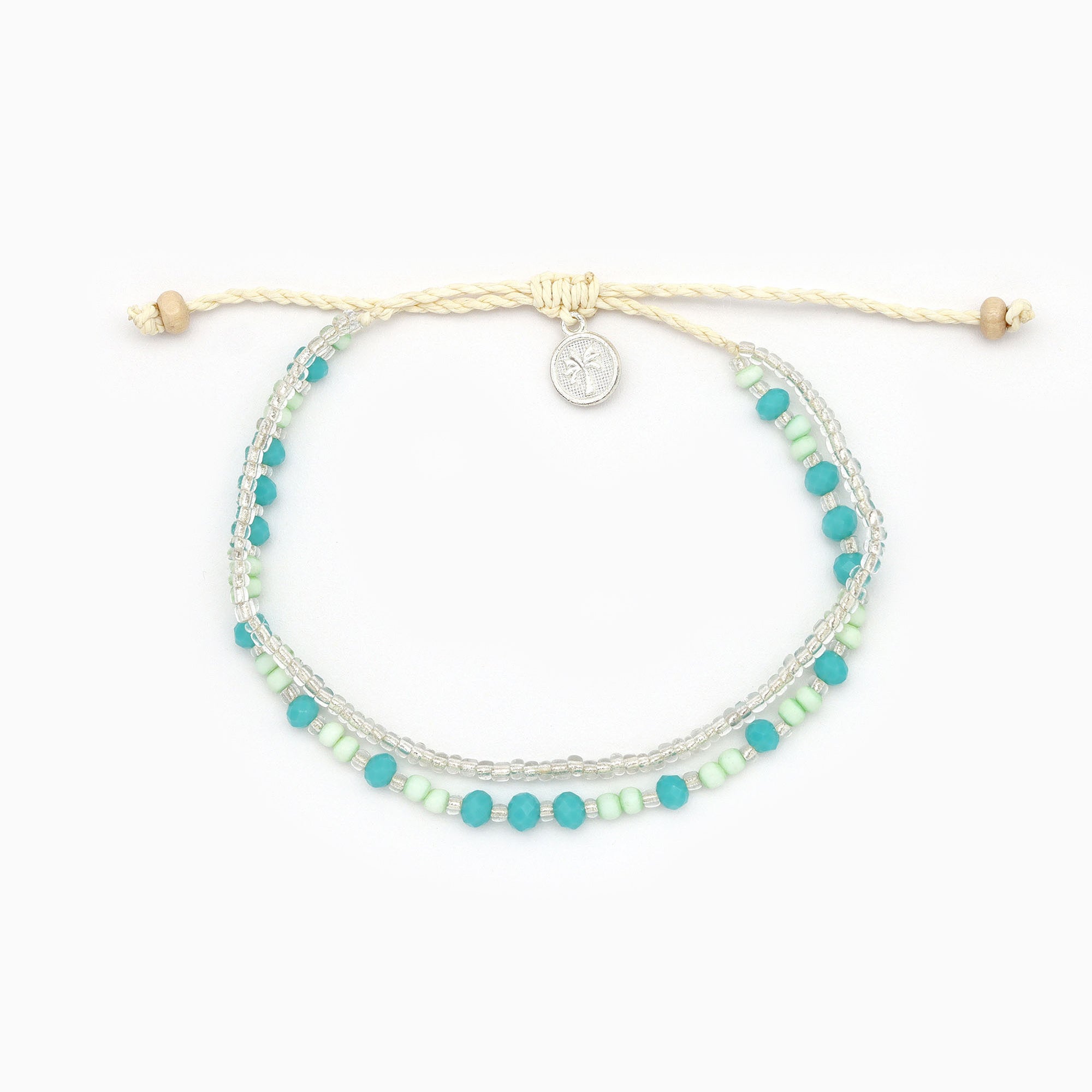 Anklet-PA-152 - Haula Beach Green Beaded Anklet-Pineapple Island