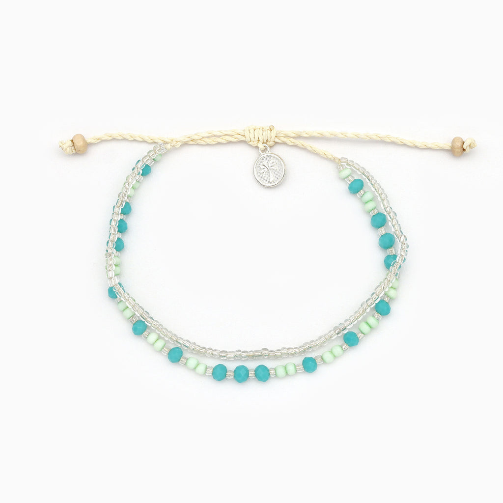 Anklet-PA-152 - Haula Beach Green Beaded Anklet-Pineapple Island