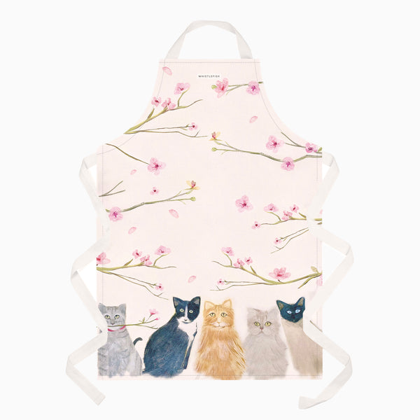 Apron-HC05AP - Cats in the Blossom Apron-Hannah Cole