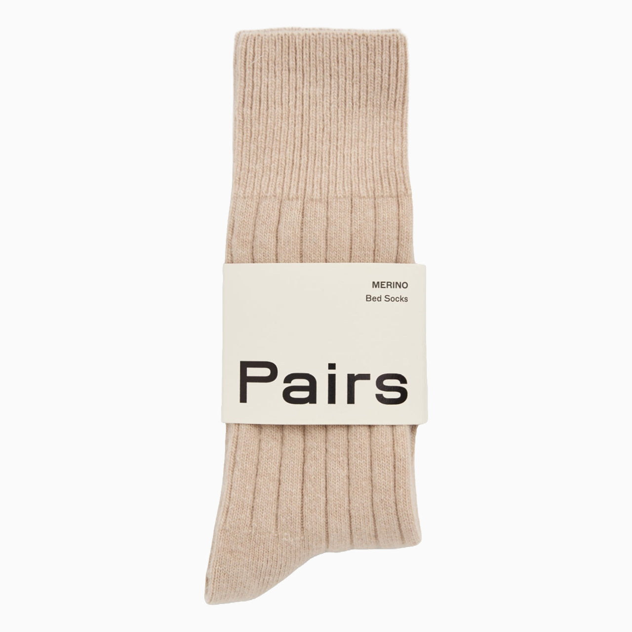 Socks-BEDWOLFAWNS25 - Milky Tea Beige Merino Bed Socks-Pairs Socks