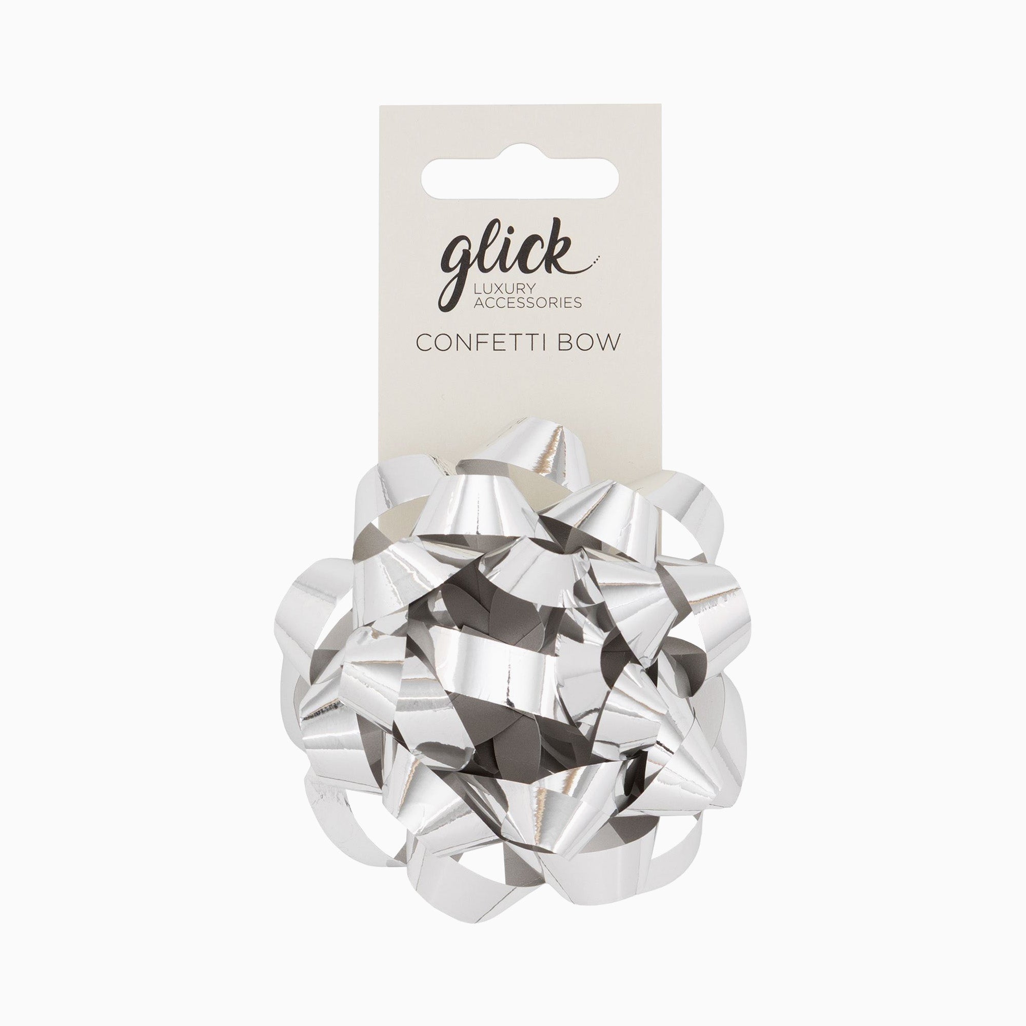 Bow-BFM05 - Confetti Bow Metallic Silver-Glick