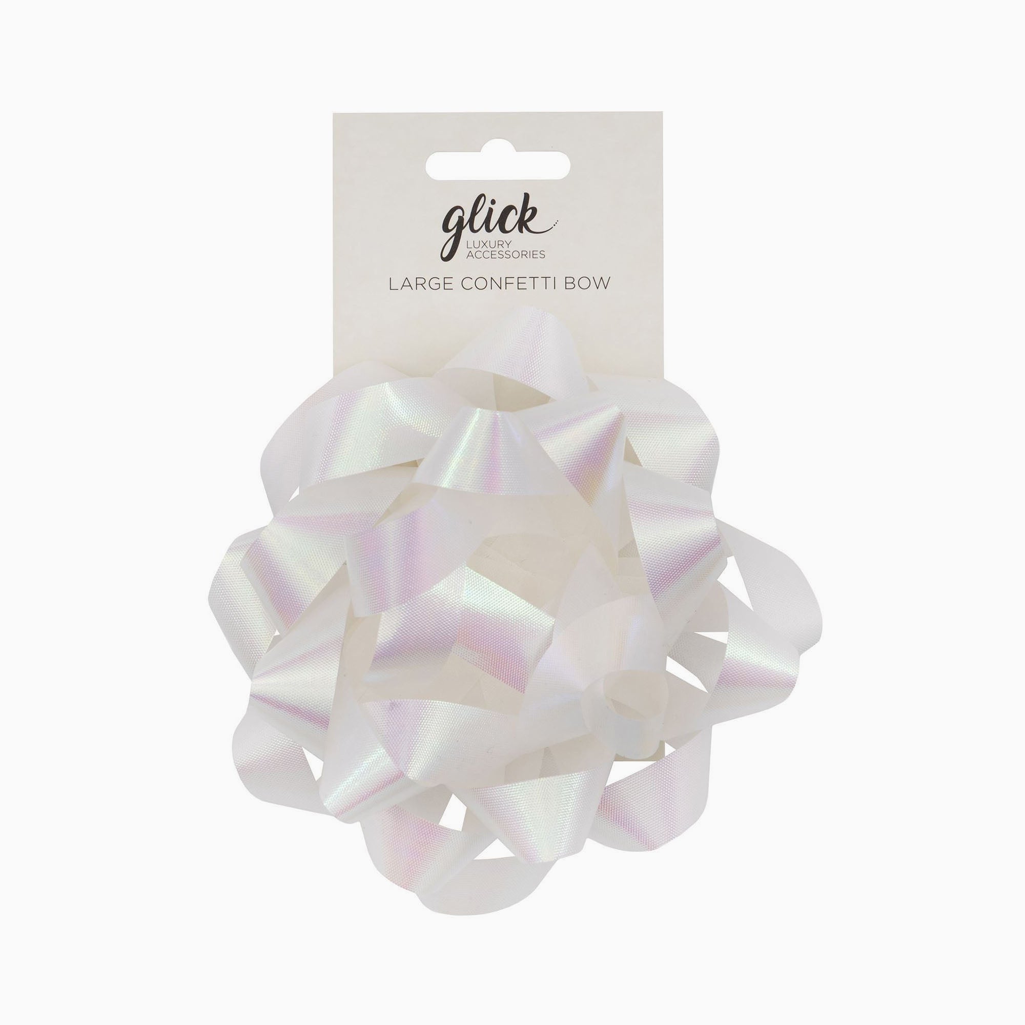 Bow-BG10 - White Large Confetti Bow-Glick