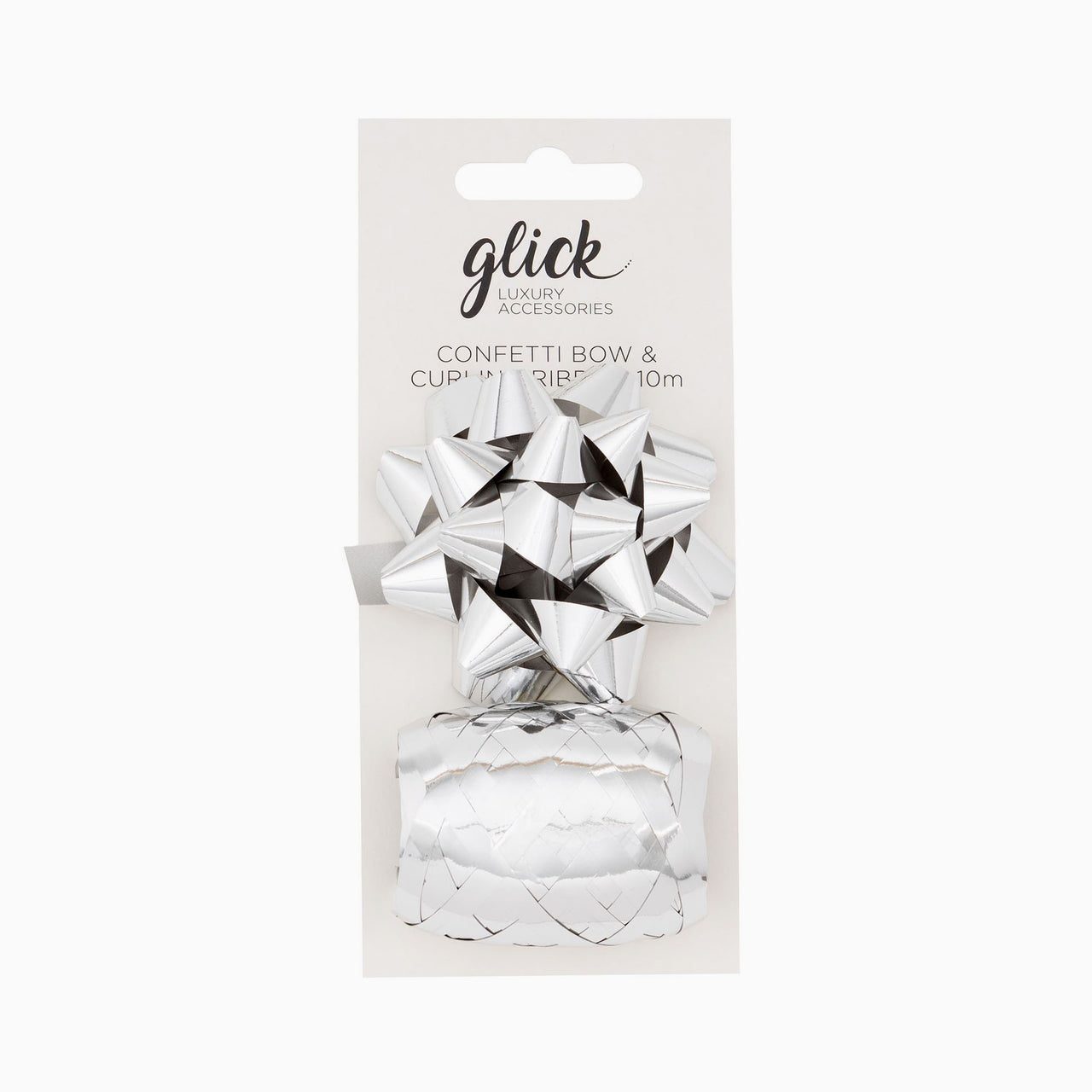 Bow & Ribbon-BKM05 - Metallic Silver Bow & Ribbon Multipack-Glick