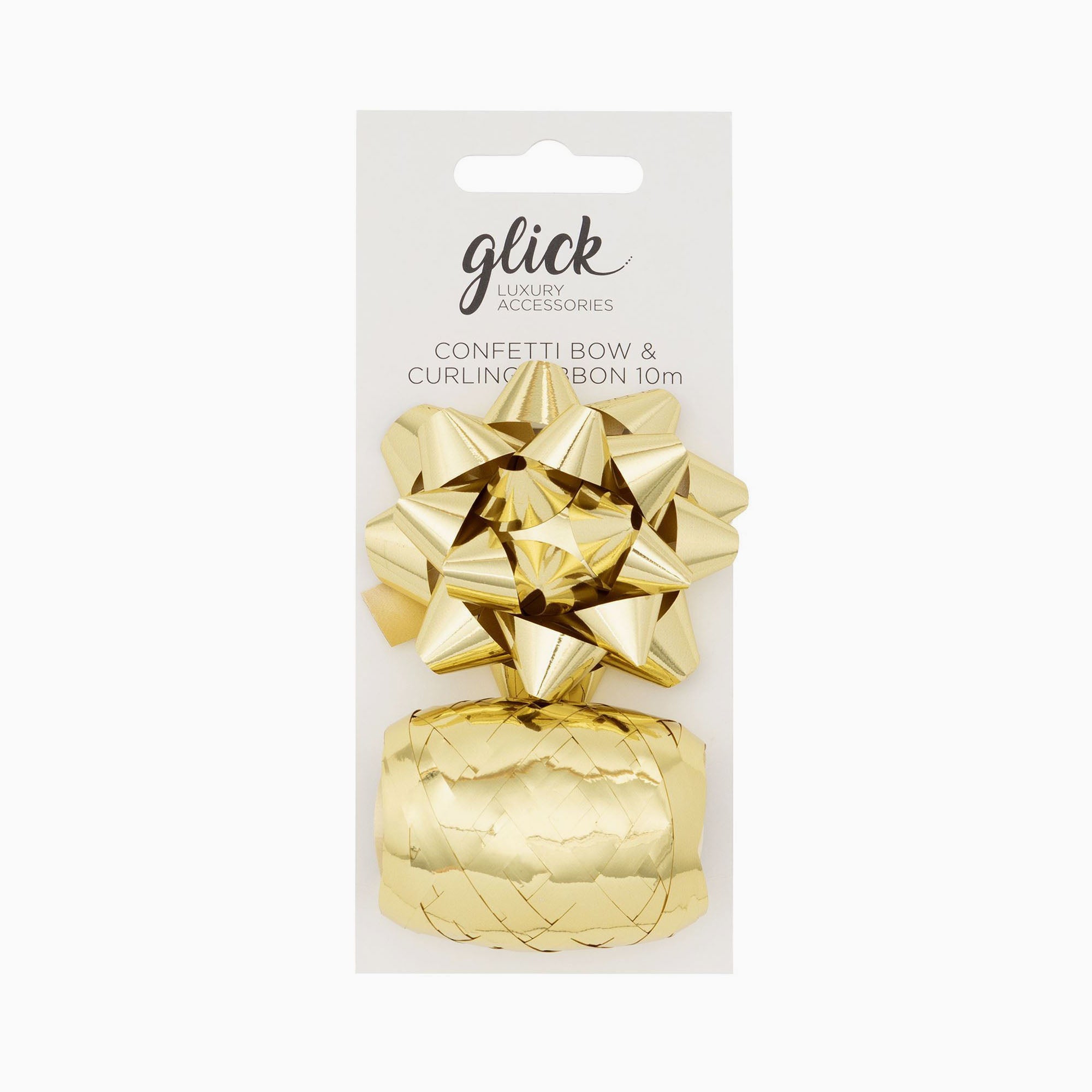 Bow & Ribbon-BKM06 - Metallic Gold Bow & Ribbon Multipack-Glick