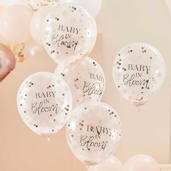 Balloon-BL-109 - Rose Gold Baby Shower Confetti Balloons-Whistlefish