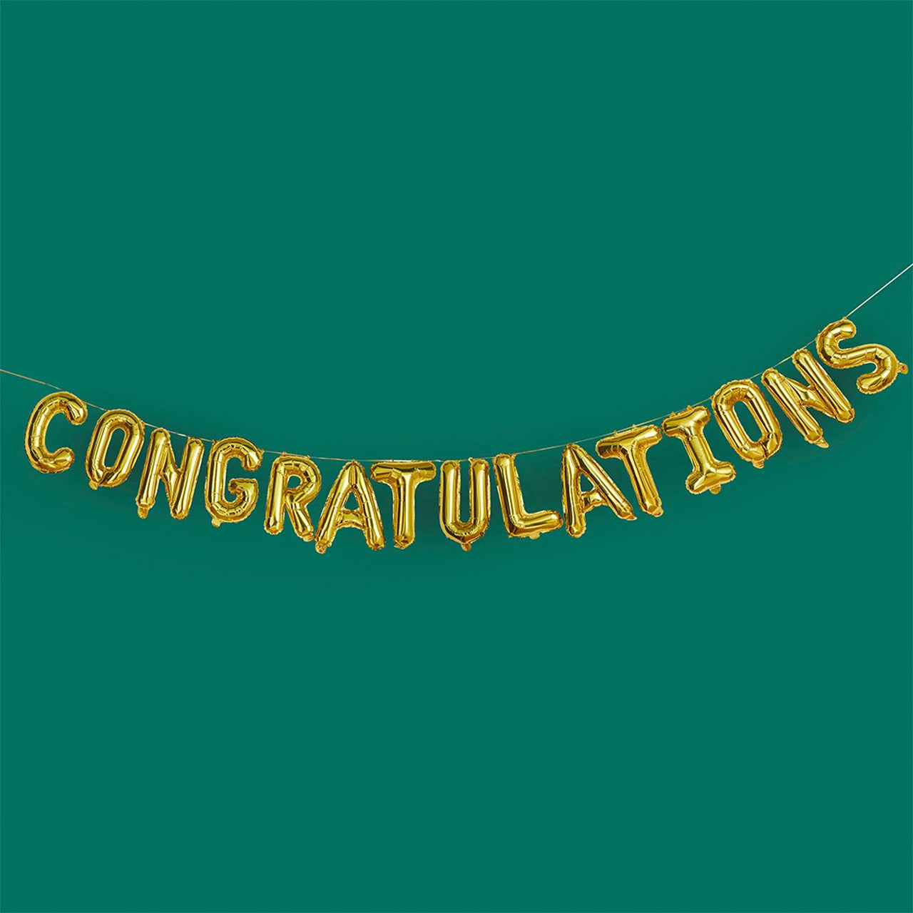Balloon Bunting-HBBC210 - Gold Congratulations 16" Balloon Garland-Hootyballoo