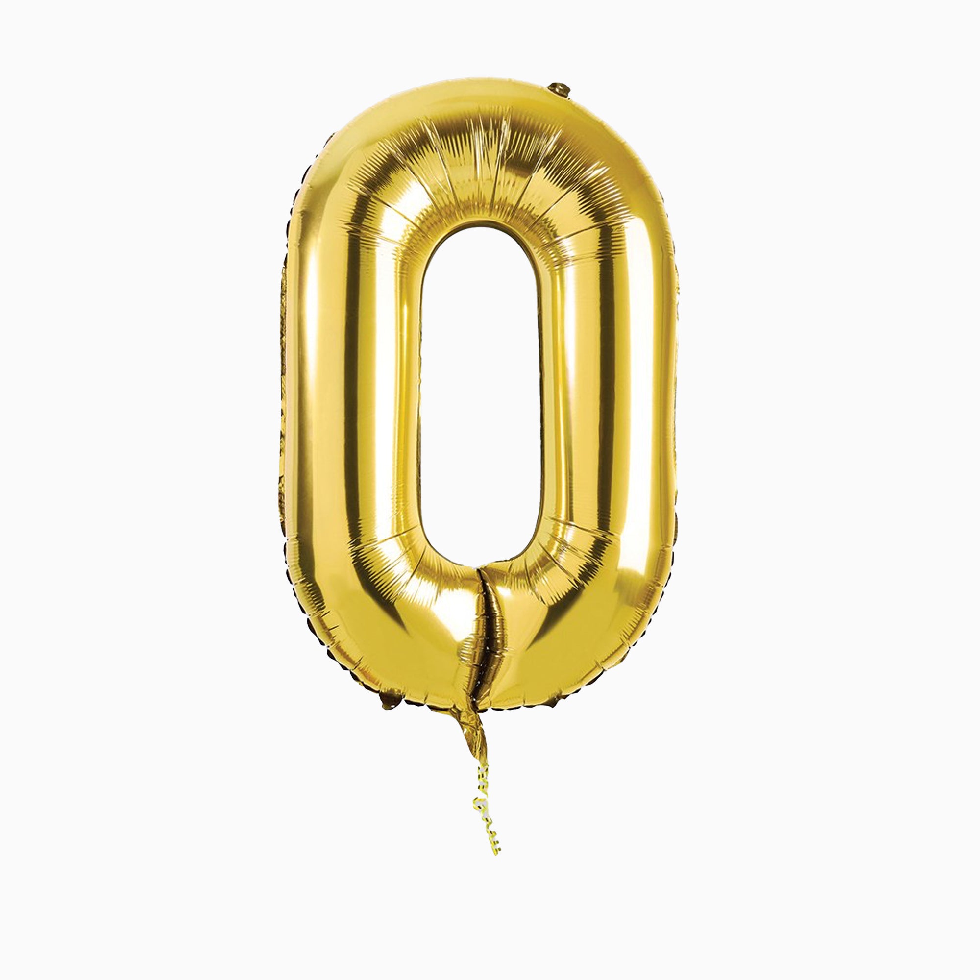 Balloons-HBNB100 - Gold Number 0 Foil 34" Balloon-Hootyballoo