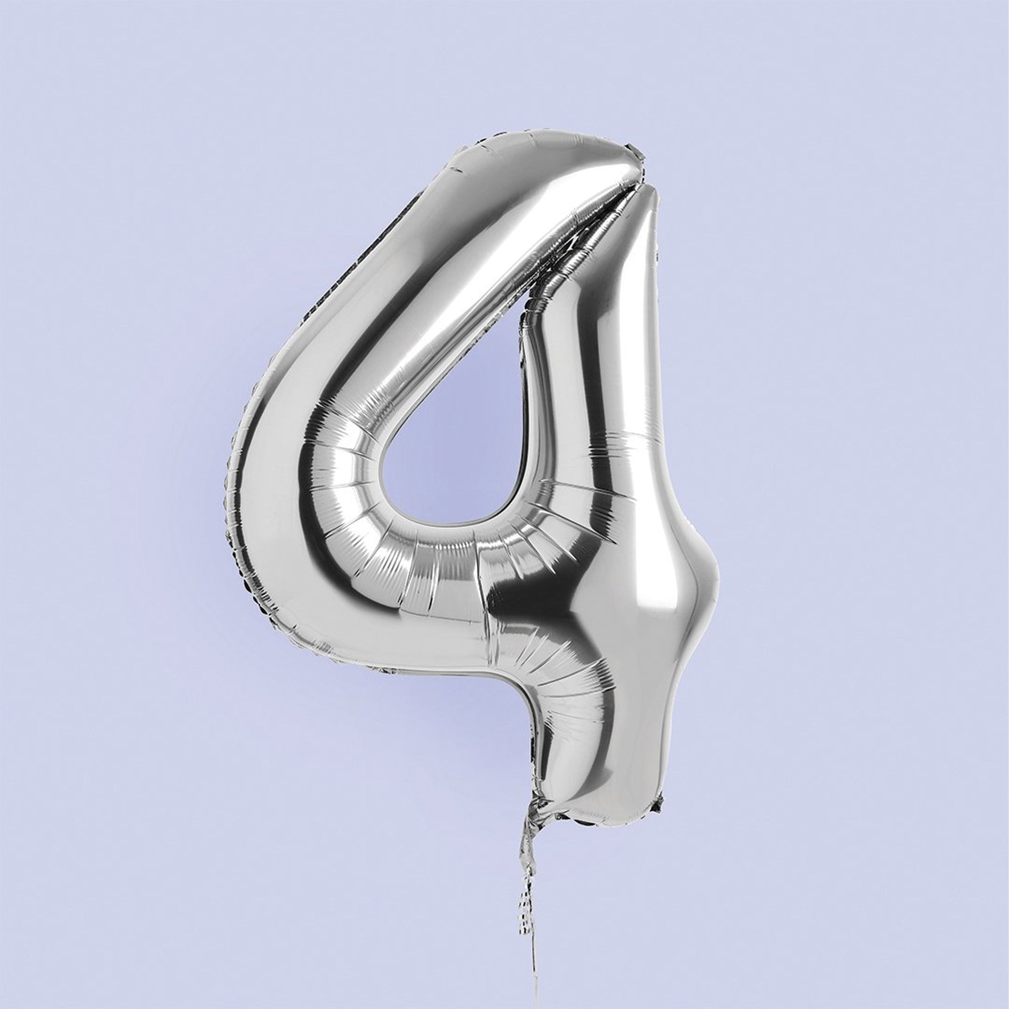 Balloons-HBNB124 - Silver Number 4 Foil 34" Balloon-Hootyballoo