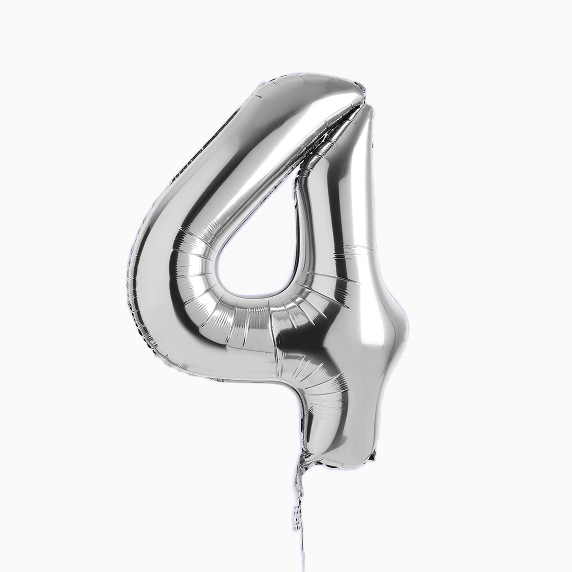 Balloons-HBNB124 - Silver Number 4 Foil 34" Balloon-Hootyballoo