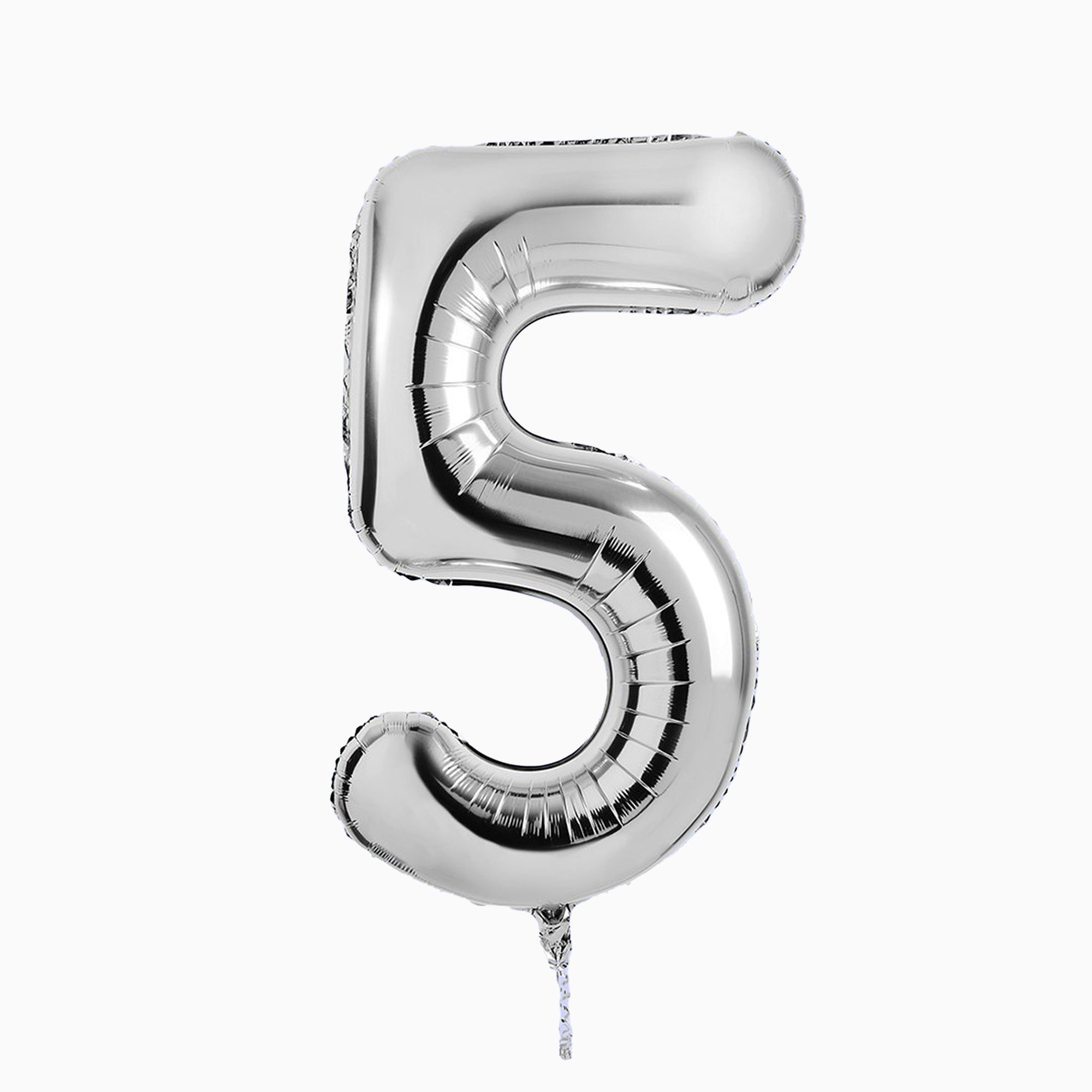 Balloons-HBNB125 - Silver Number 5 Foil 34" Balloon-Hootyballoo
