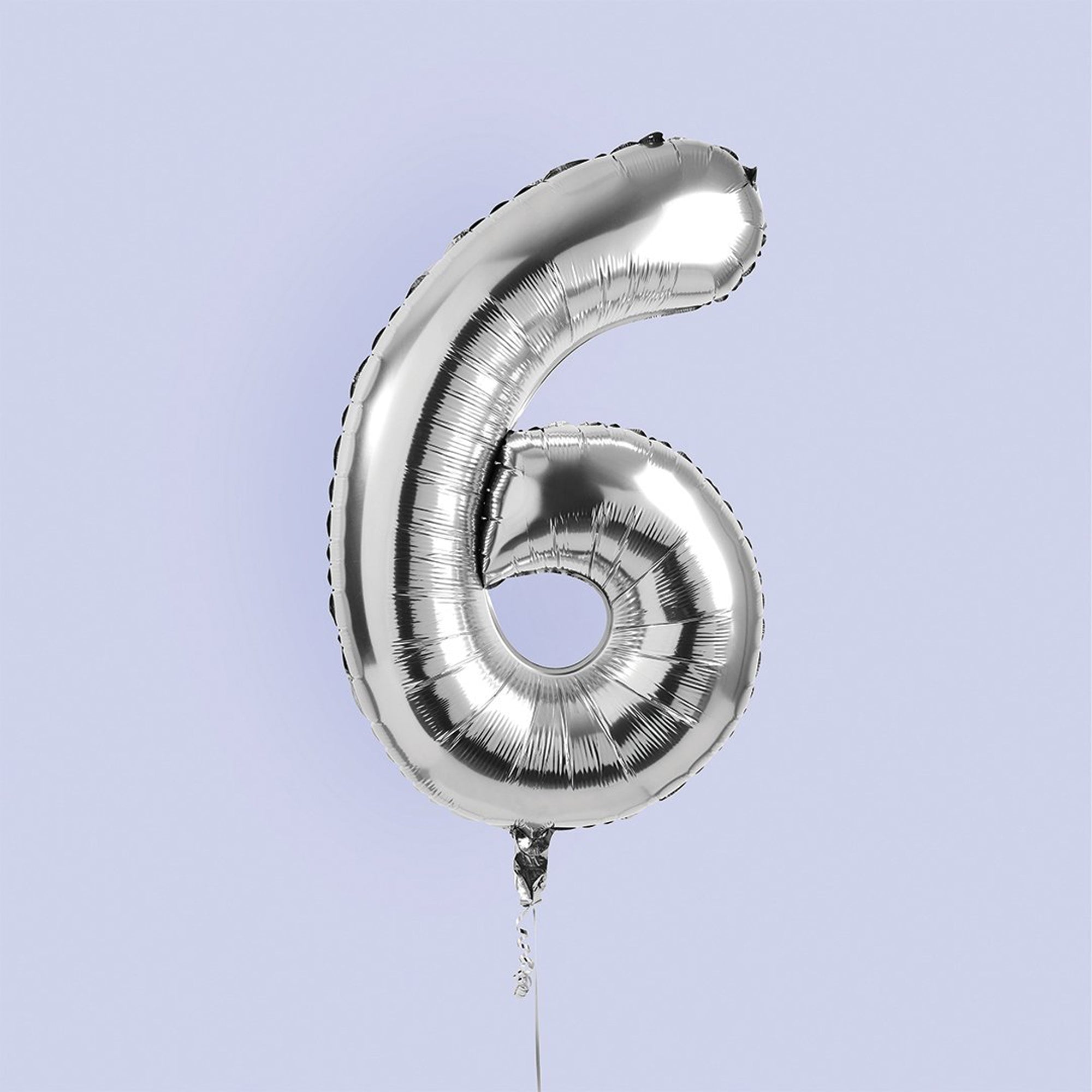 Balloons-HBNB126 - Silver Number 6 Foil 34" Balloon-Hootyballoo