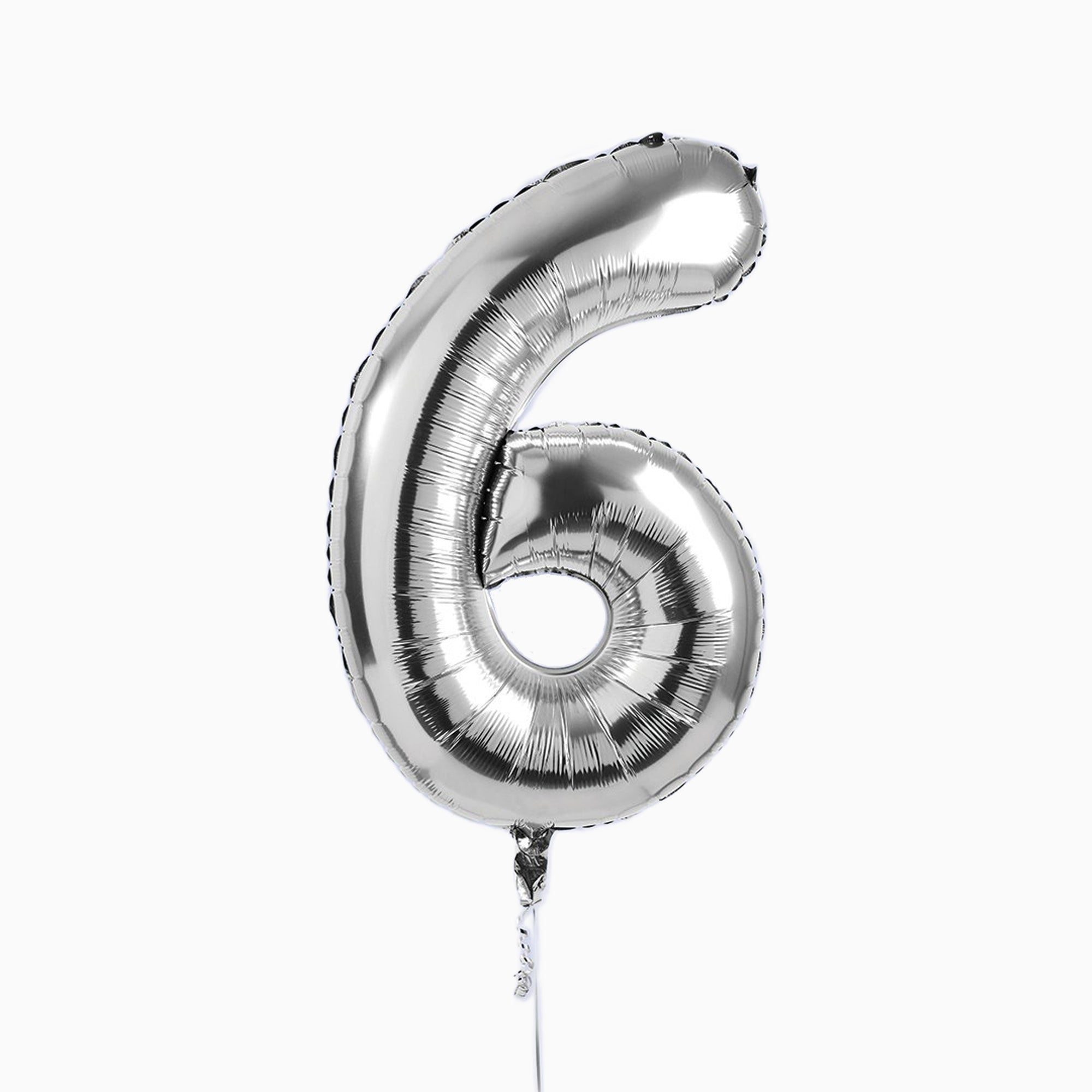 Balloons-HBNB126 - Silver Number 6 Foil 34" Balloon-Hootyballoo
