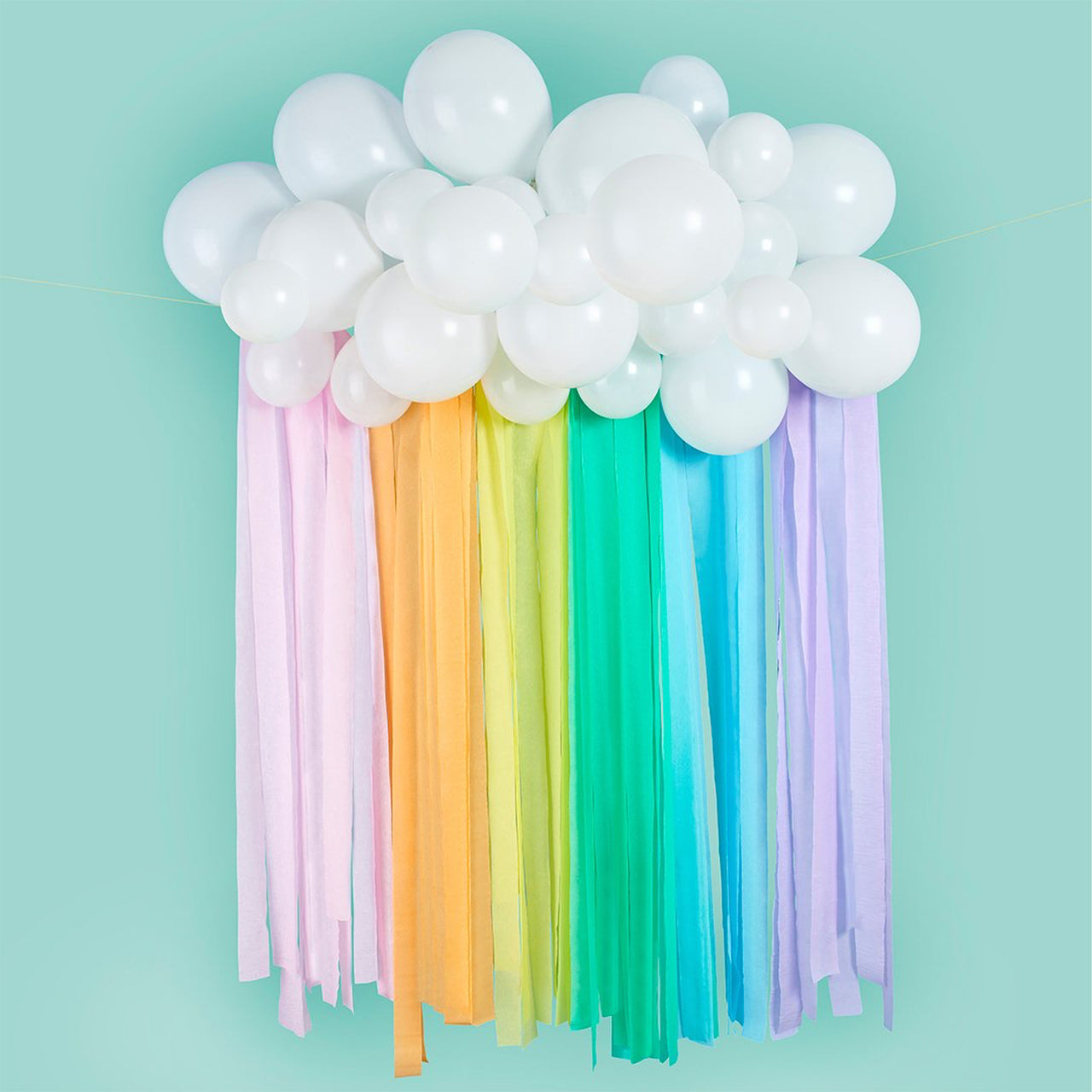 Balloons-HBOT104 - Rainbow Balloon & Streamer Backdrop Kit-Hootyballoo
