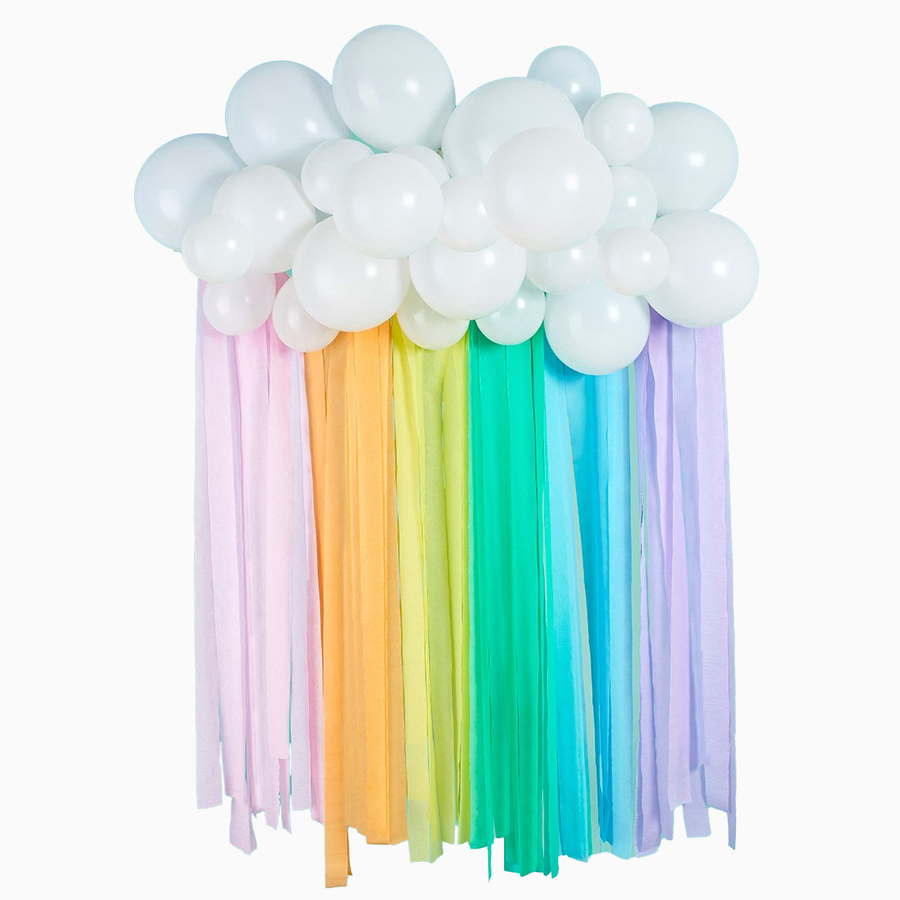 Balloons-HBOT104 - Rainbow Balloon & Streamer Backdrop Kit-Hootyballoo