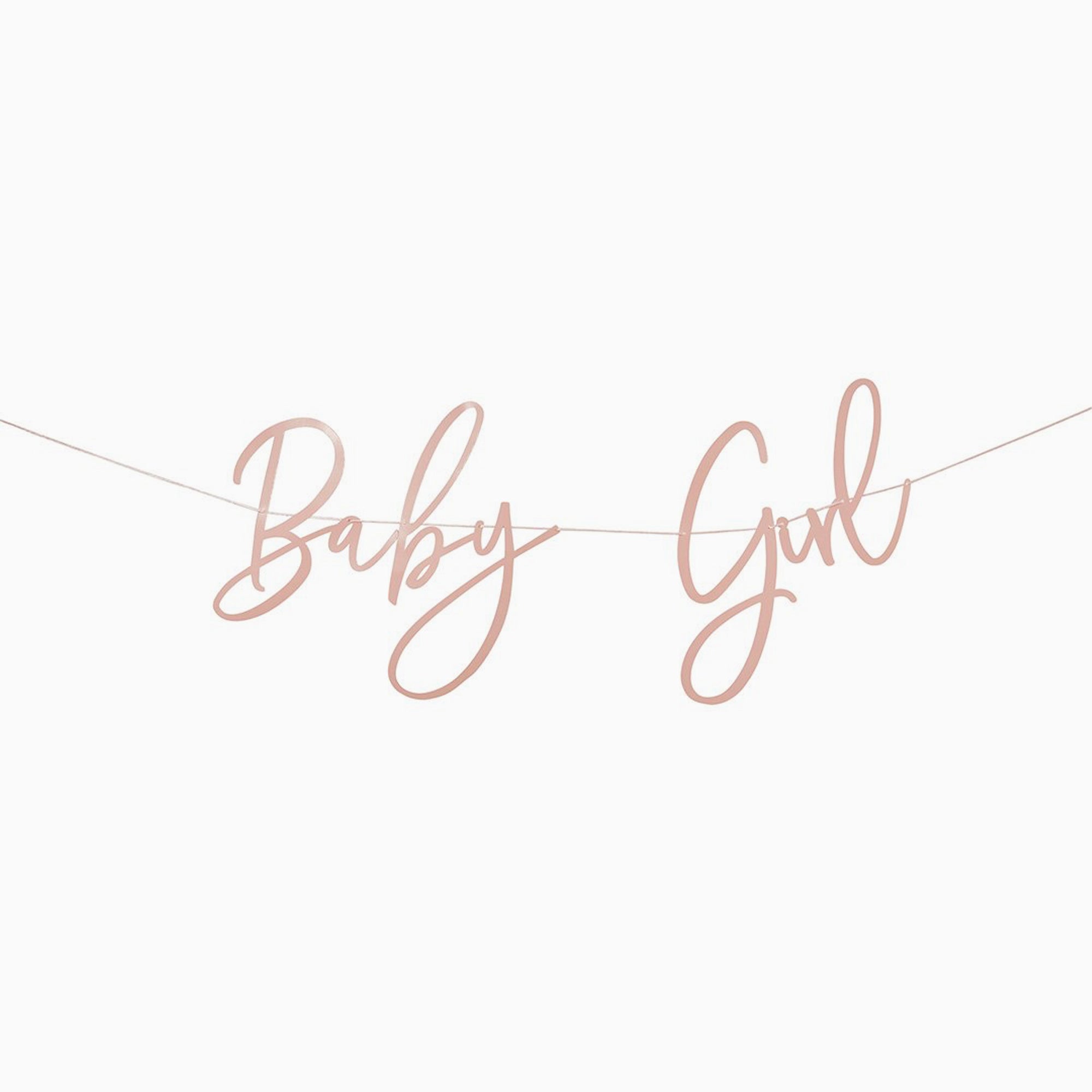 Banner-HBBS201 - Pink Baby Girl Card Banner-Hootyballoo